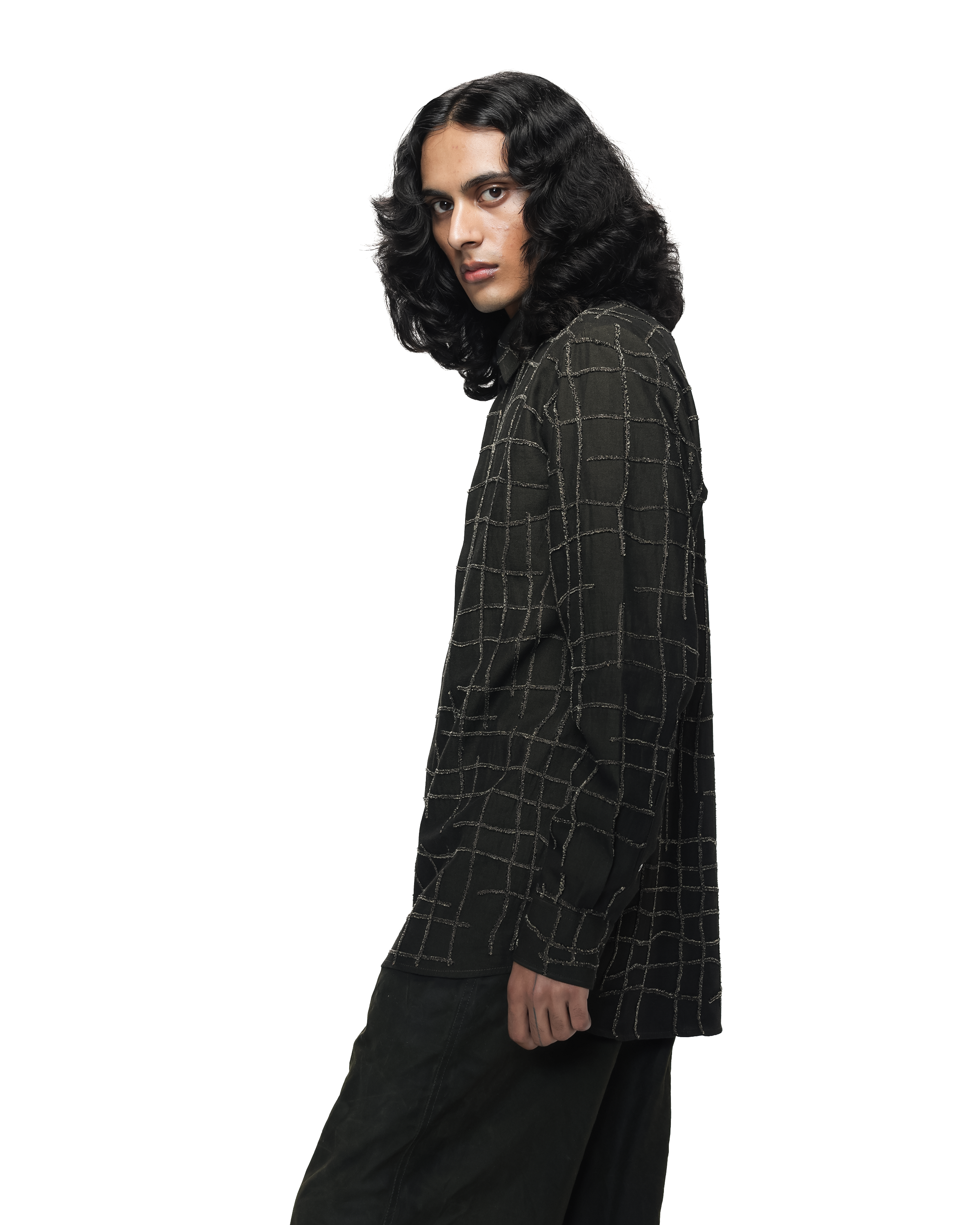 COUNTRYMADE Shirts Broken Plaid Brown Shirt chemise marron brodée