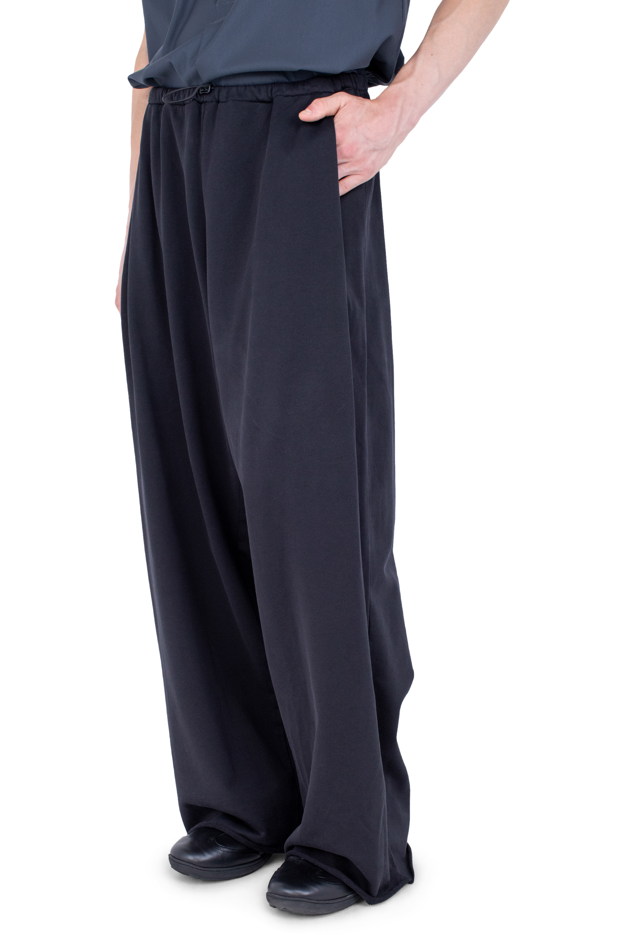 Kiko Kostadinov Bottoms VELEKA Wide Trousers pantalon large Charcoal coton bio