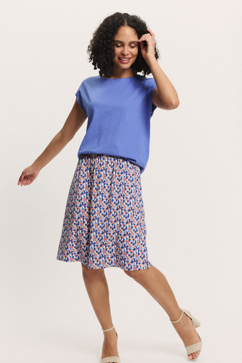 Tranquillo Tops Tee-shirt Jessicaa tee-shirt bleu lavande coton bio