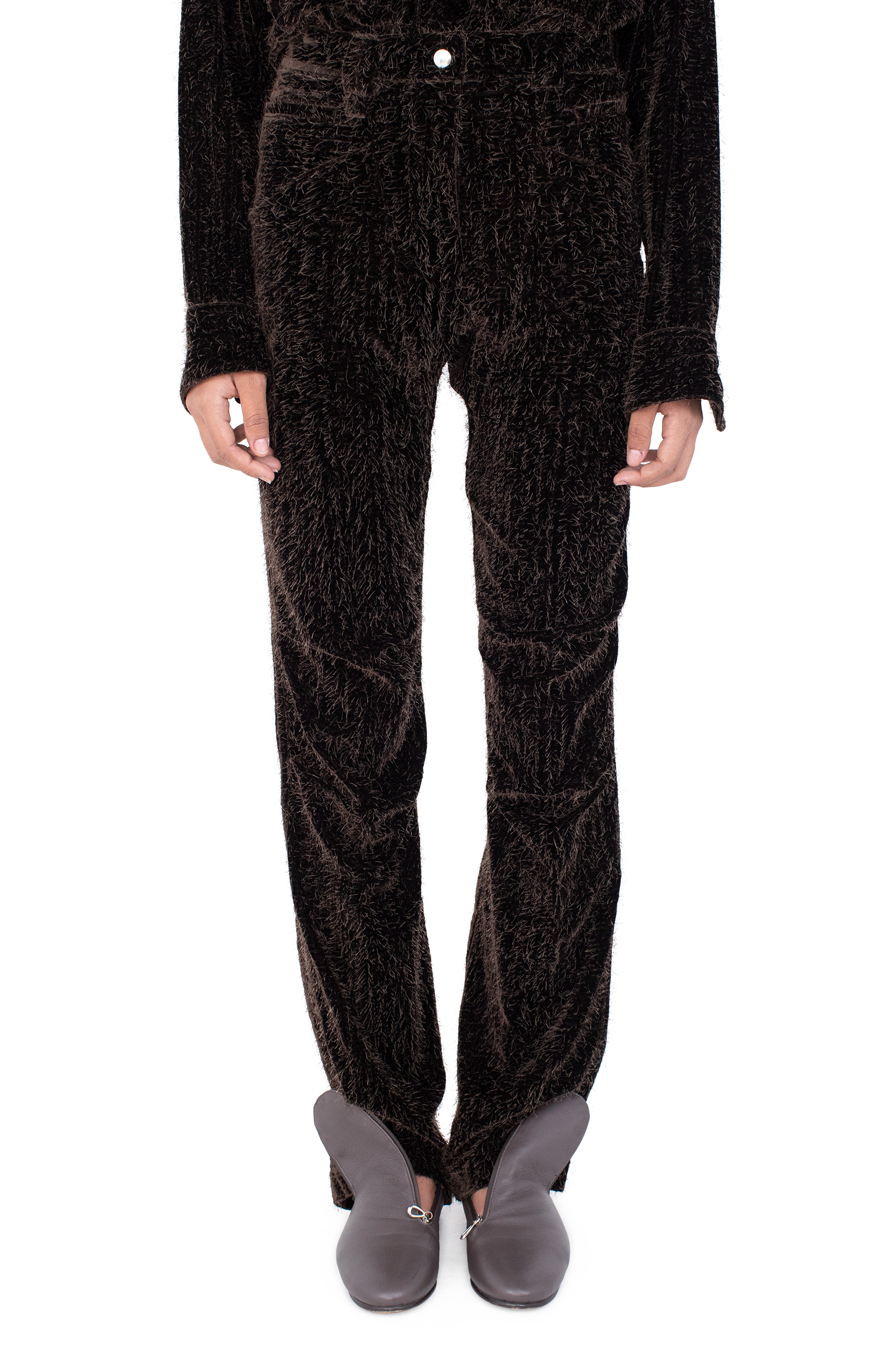 Kiko Kostadinov Bottoms CASSOWARY Trousers Hickory 34 en velours