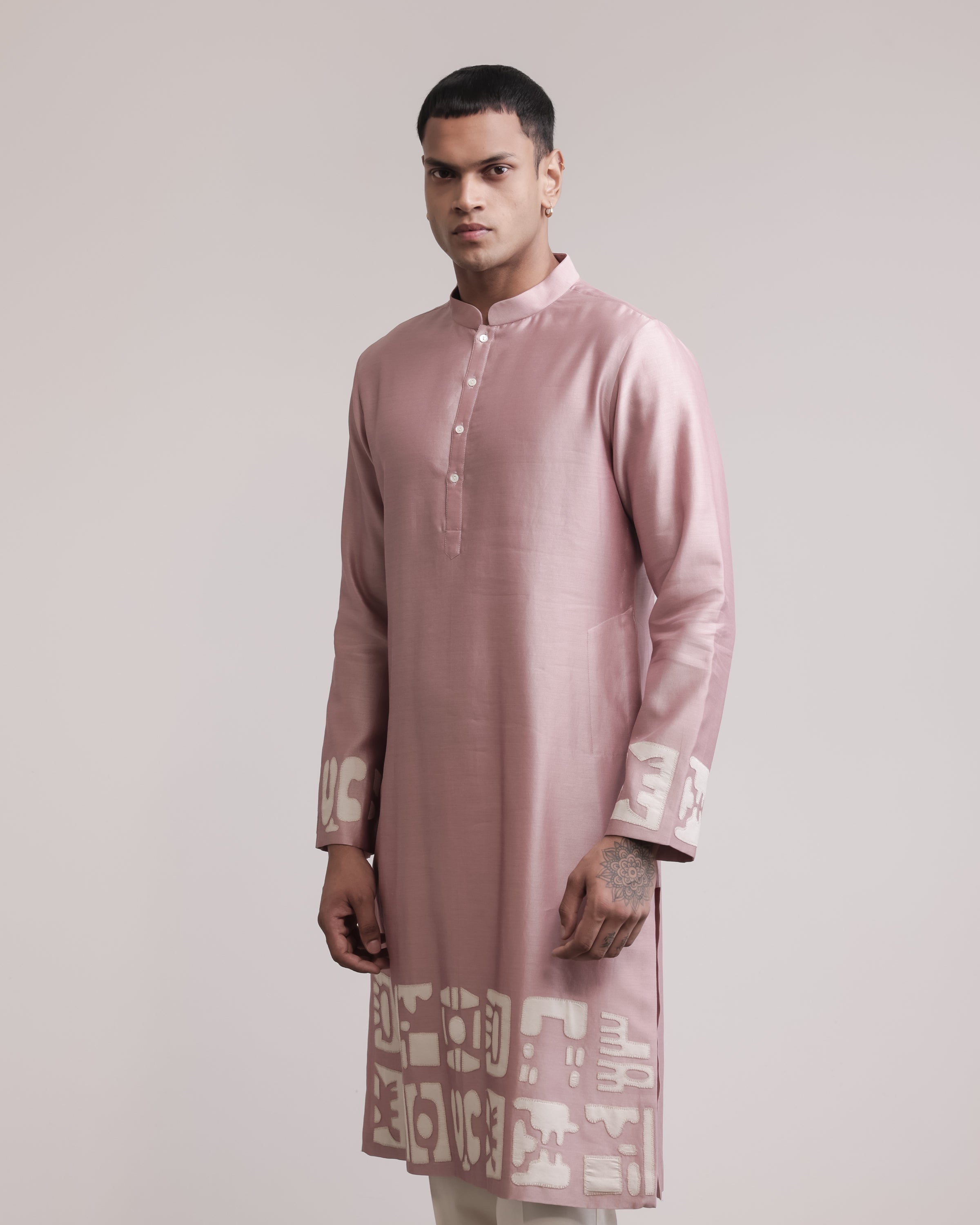 COUNTRYMADE Kurtas Urban Fossil Patchwork Kurta Set ensemble kurta en soie