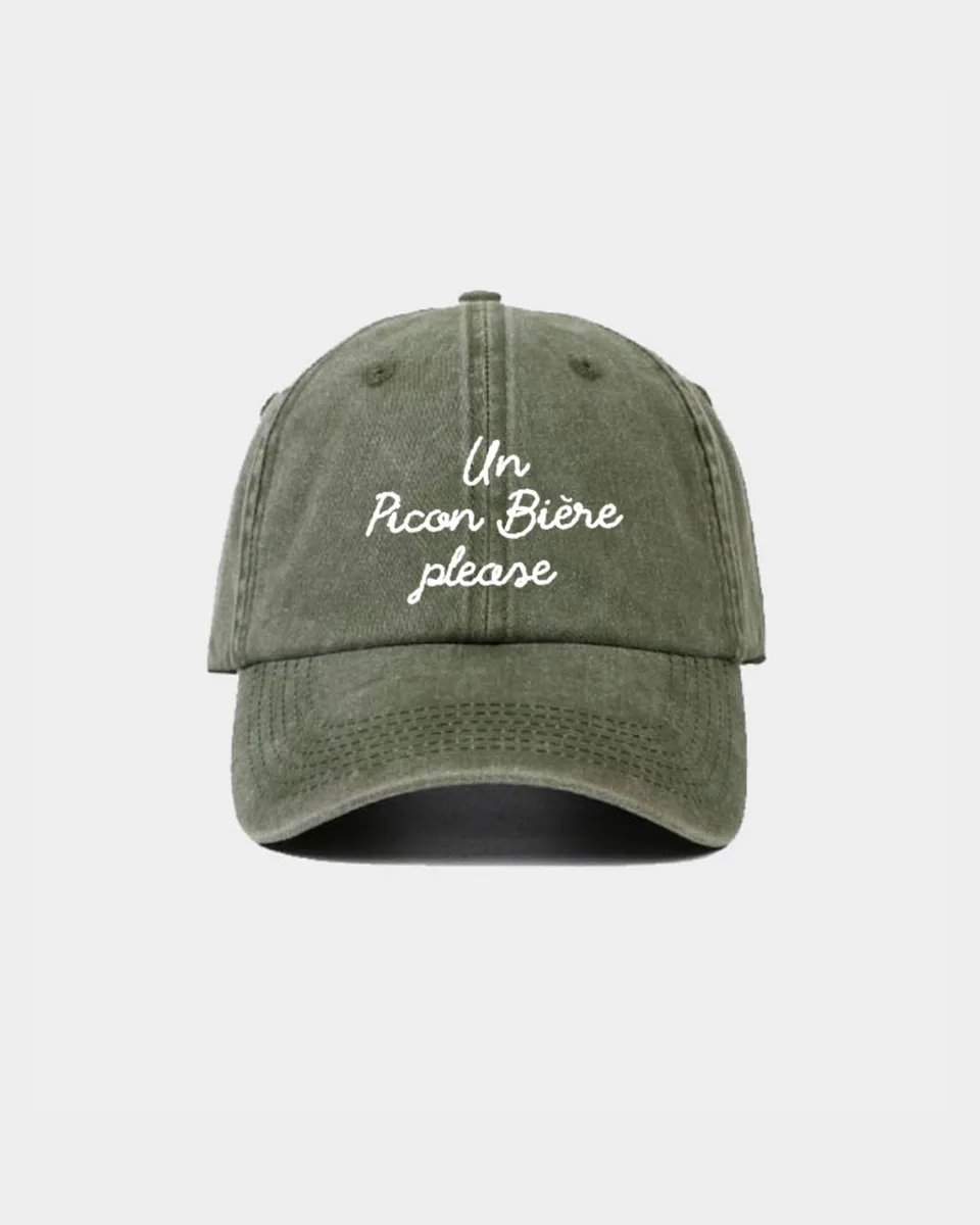 Juste Un T-shirt Casquettes Picon Bière Please casquette coton brodée