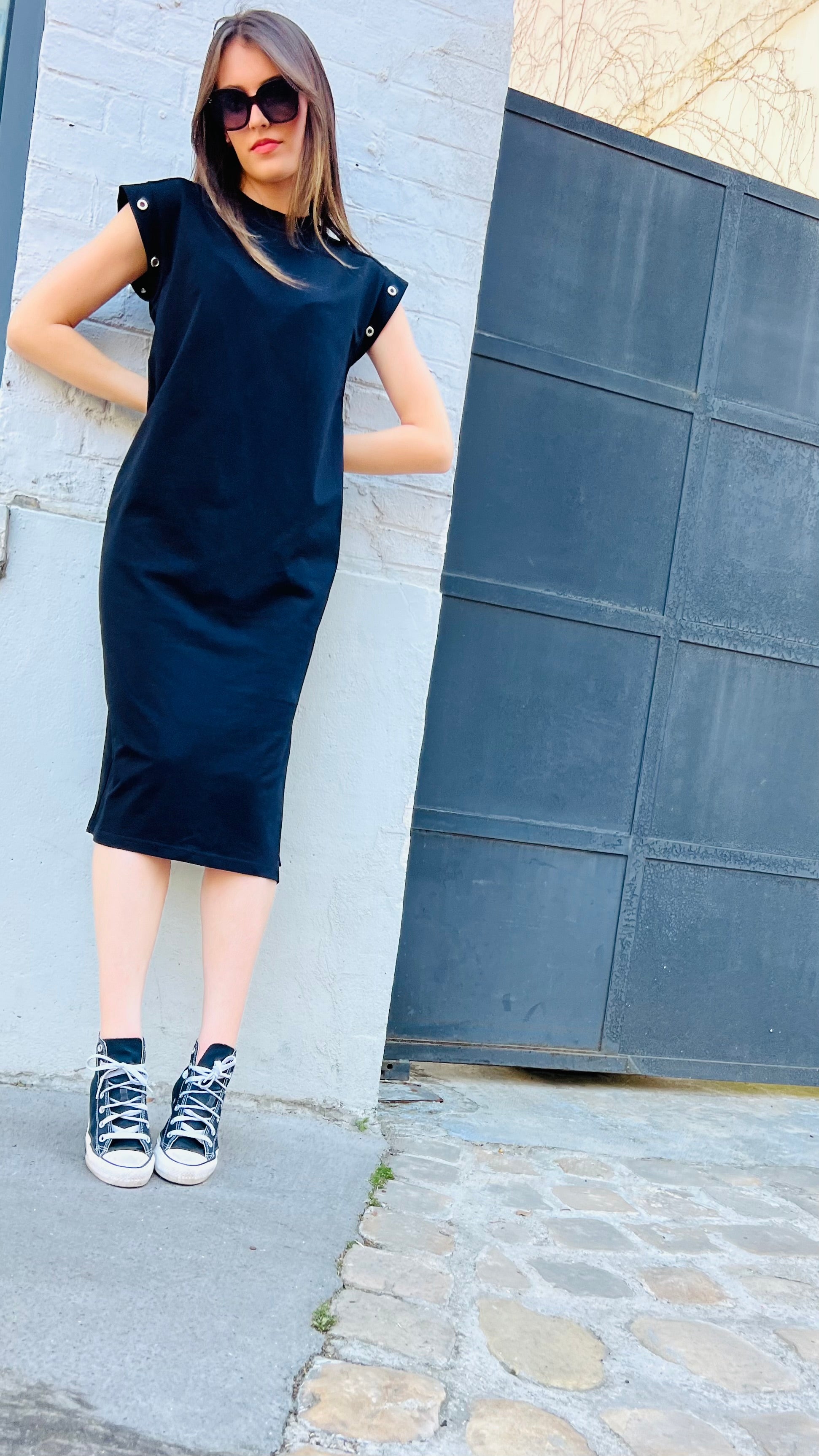 PANTRUCHE Robes LOU robe longue noire S/M à M/L en coton