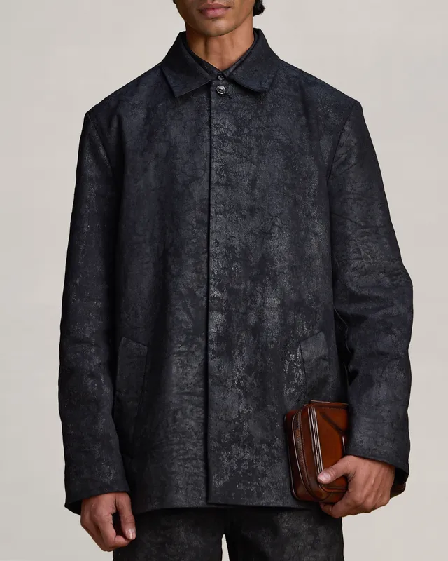 COUNTRYMADE Jackets CORRODE TAR MAC JACKET veste denim effet goudron