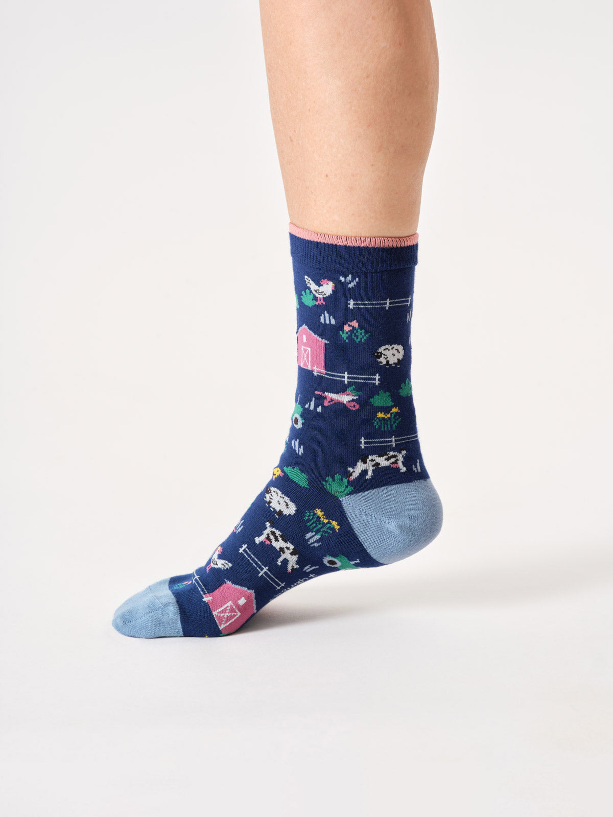 Sourire Multicolore Chaussettes femme animaux de la ferme coton bio 36/40