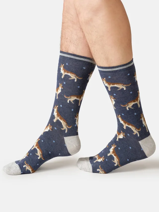 Sourire Multicolore Chaussettes homme Chaussettes bergers allemands en bambou