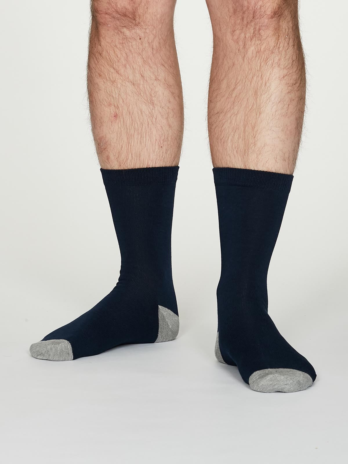 Sourire Multicolore Chaussettes homme Chaussettes bambou bleu marine