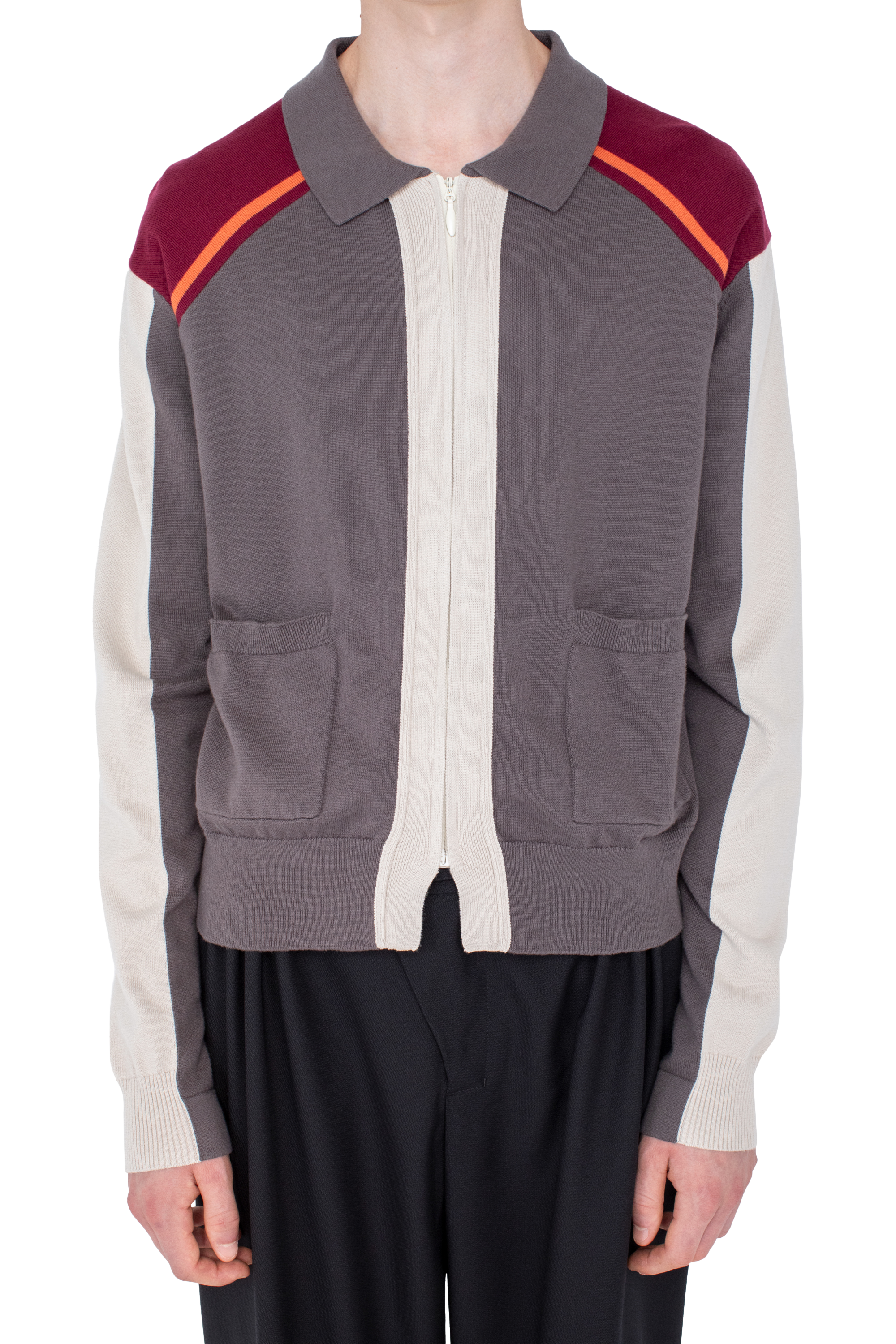 Kiko Kostadinov Knitwear MUNNO Knit Cardigan gilet Slate Grey coton léger