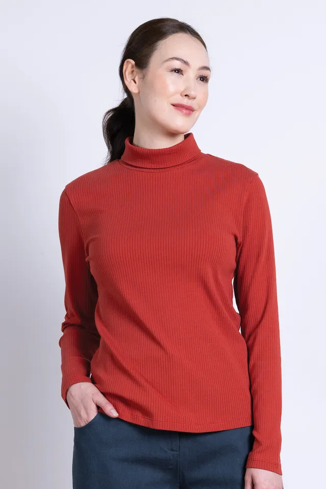 Sourire Multicolore Tops Top rouille col roulé en coton bio 36-42