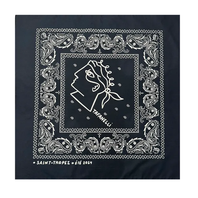 TAFANELLI Accessoires Le Bandana bandana bleu marine coton 53 cm