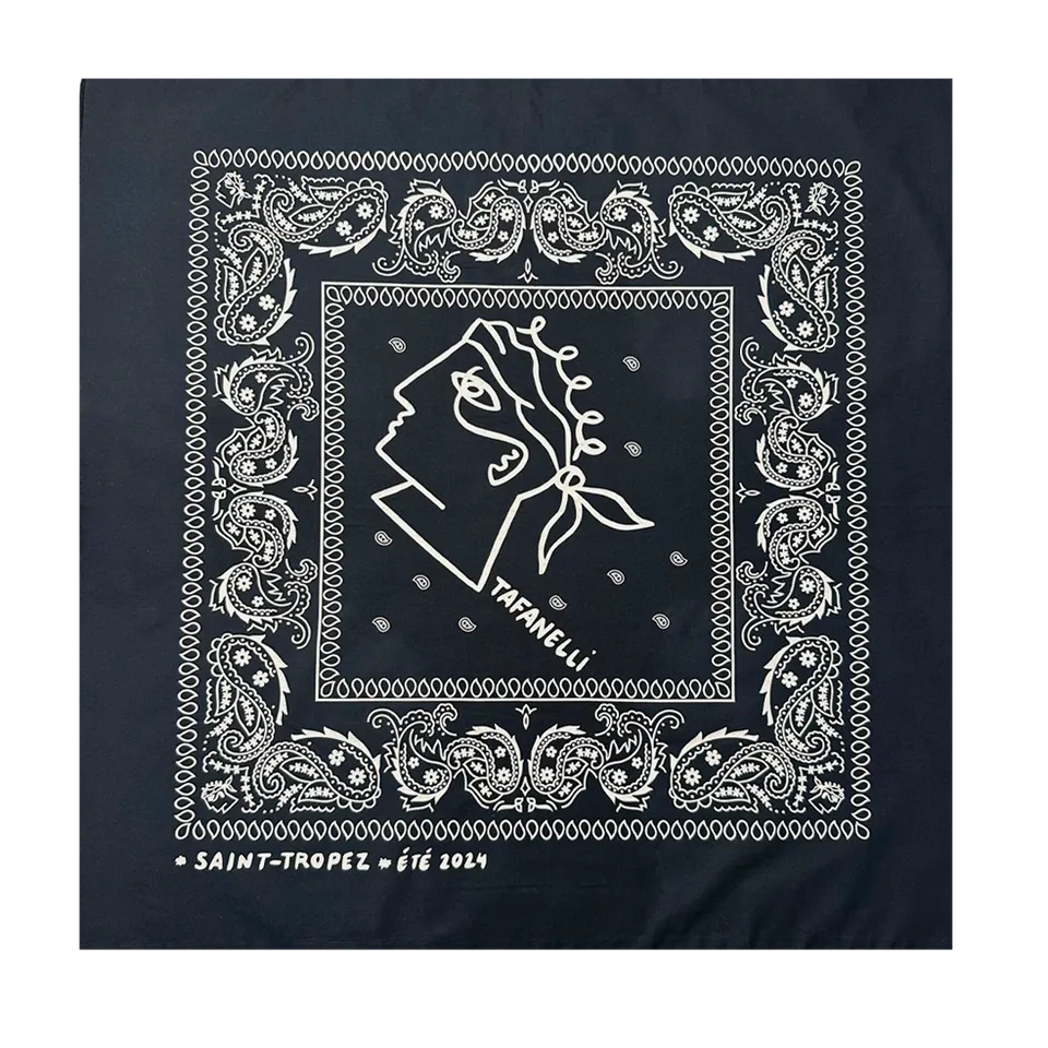 TAFANELLI Accessoires Le Bandana bandana bleu marine coton 53 cm