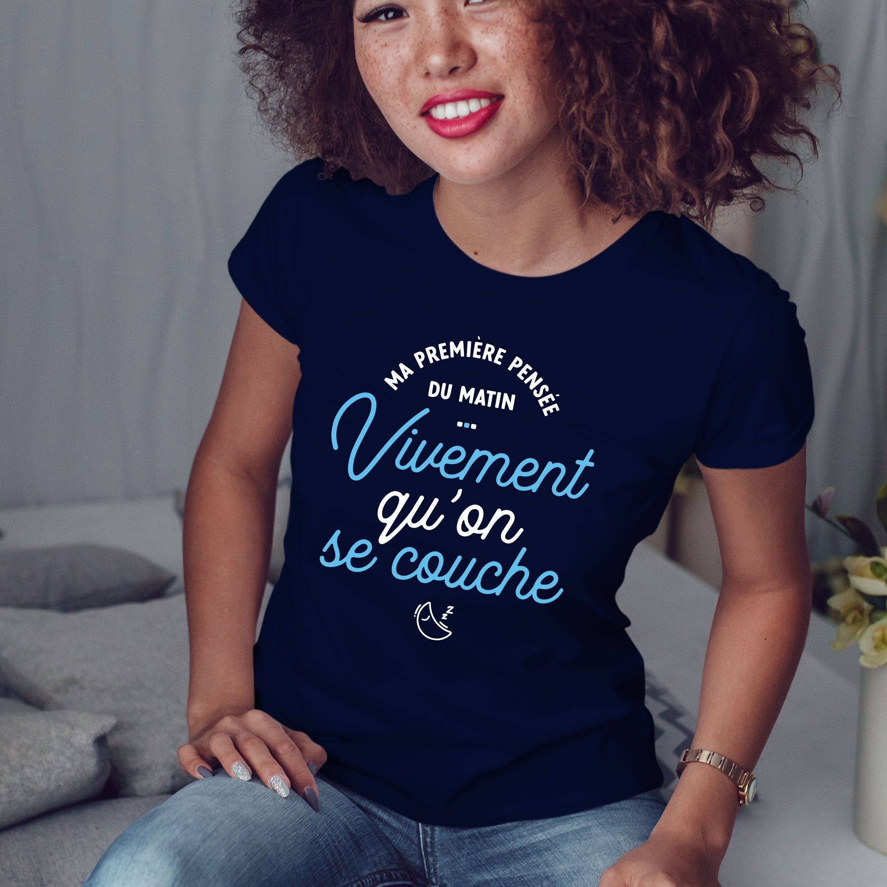 Juste Un T-shirt T-shirts Imprimés Ma première pensée du matin t-shirt imprimé femme