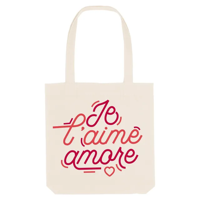 Juste Un T-shirt Tote Bags Je l'aime Amore tote bag amour