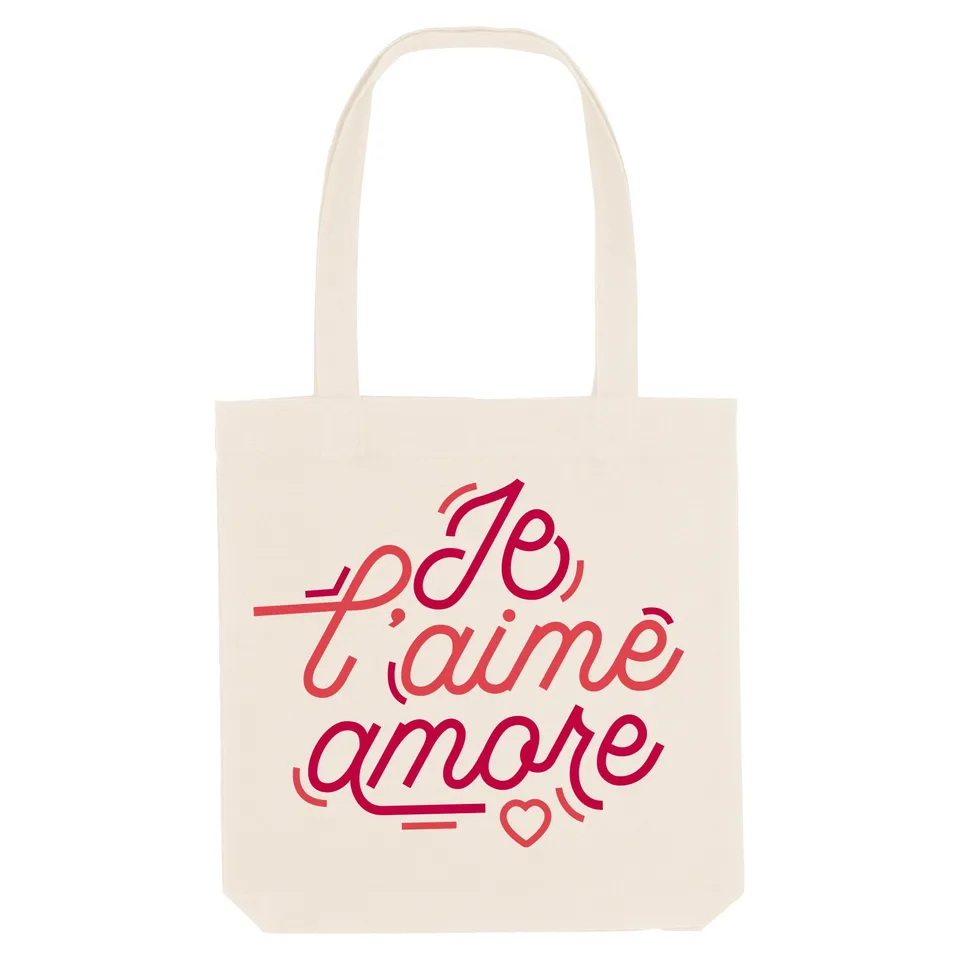Juste Un T-shirt Tote Bags Je l'aime Amore tote bag amour
