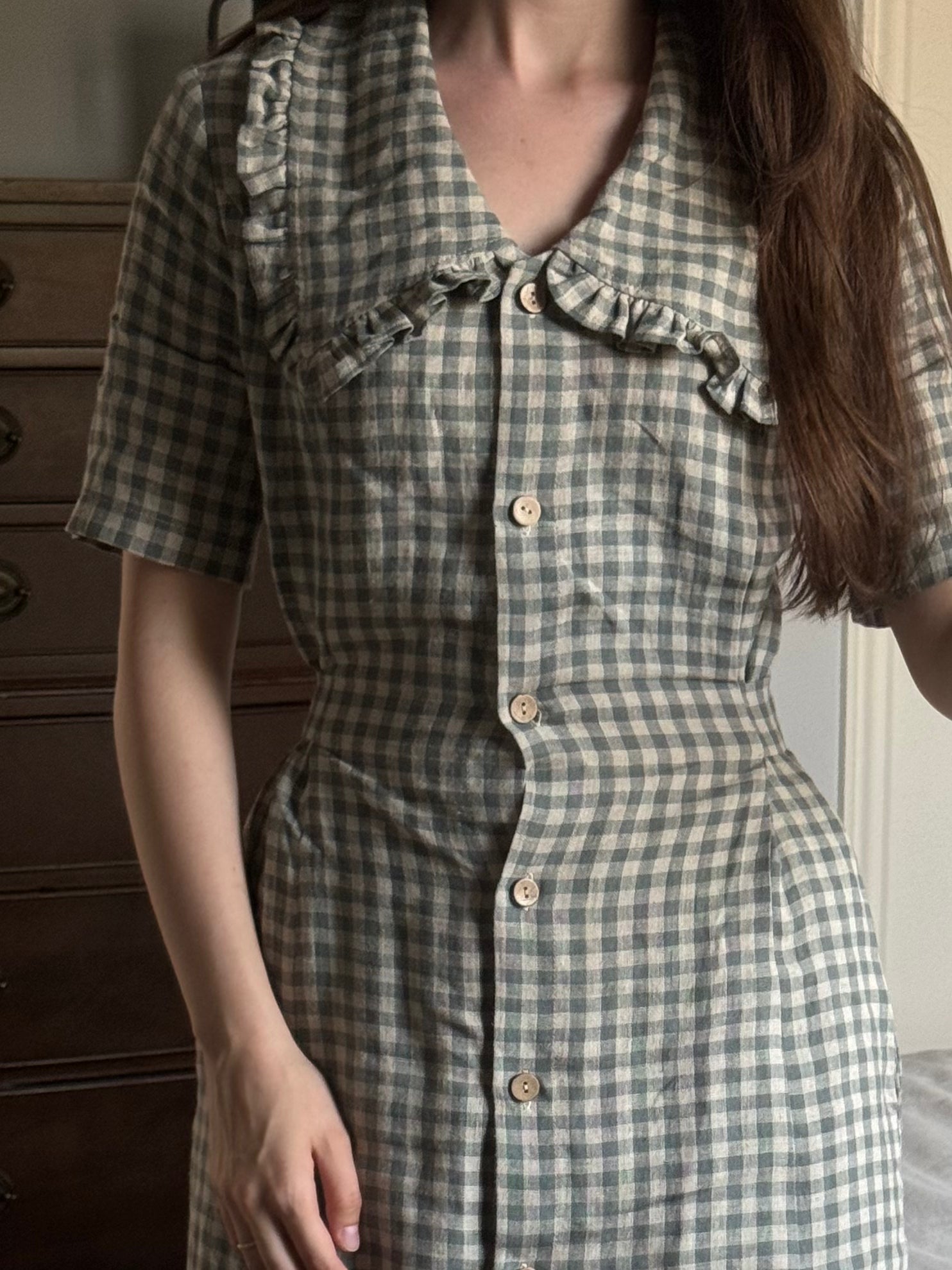 Laumė linen Linen Dresses Melnrage robe en lin rose poudré, longueur midi