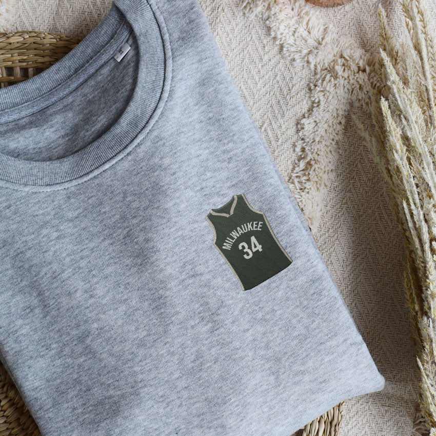 Juste Un T-shirt Sweats Brodés Milwaukee sweat brodé Bucks