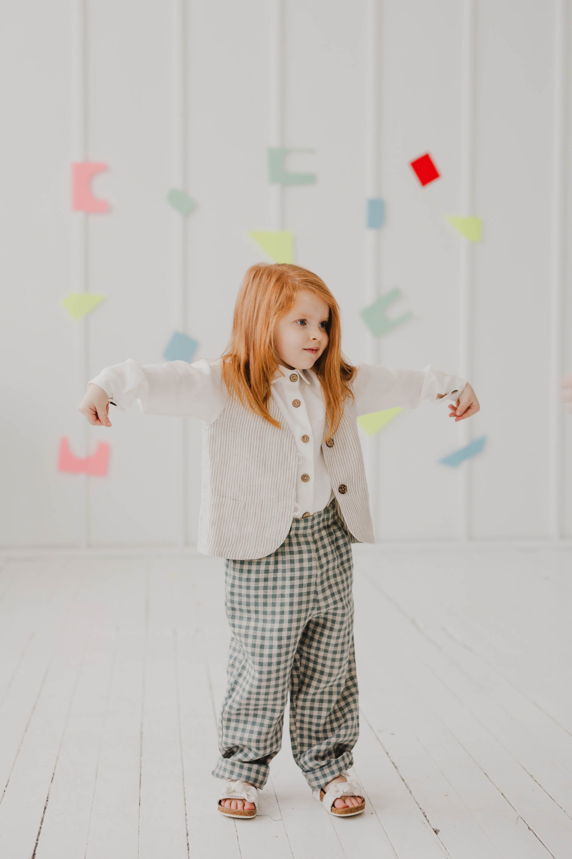 Laumė linen Kids Clothing KAUKAS gilet enfant en lin 100 %