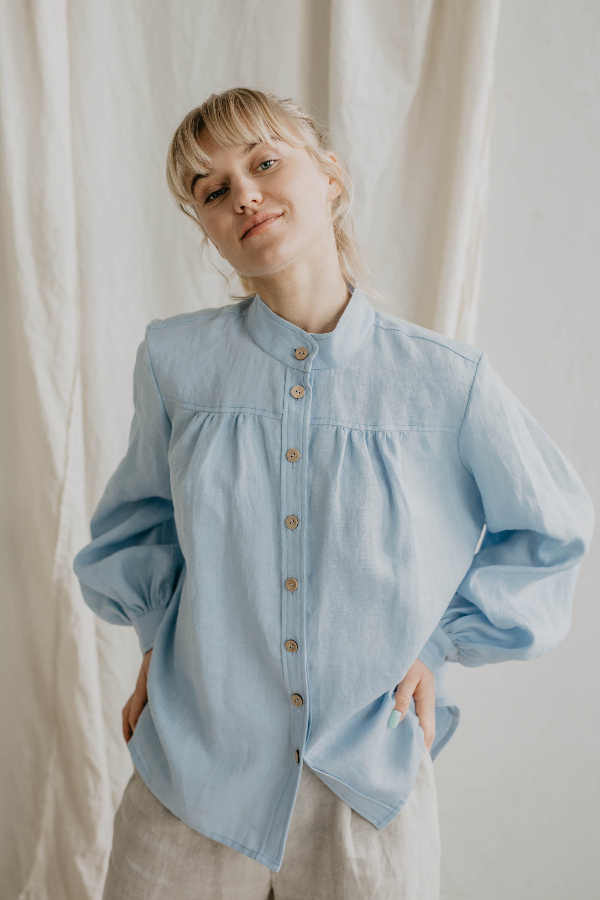Laumė linen Linen Tops Indraja chemise en lin femme XS blanc crème