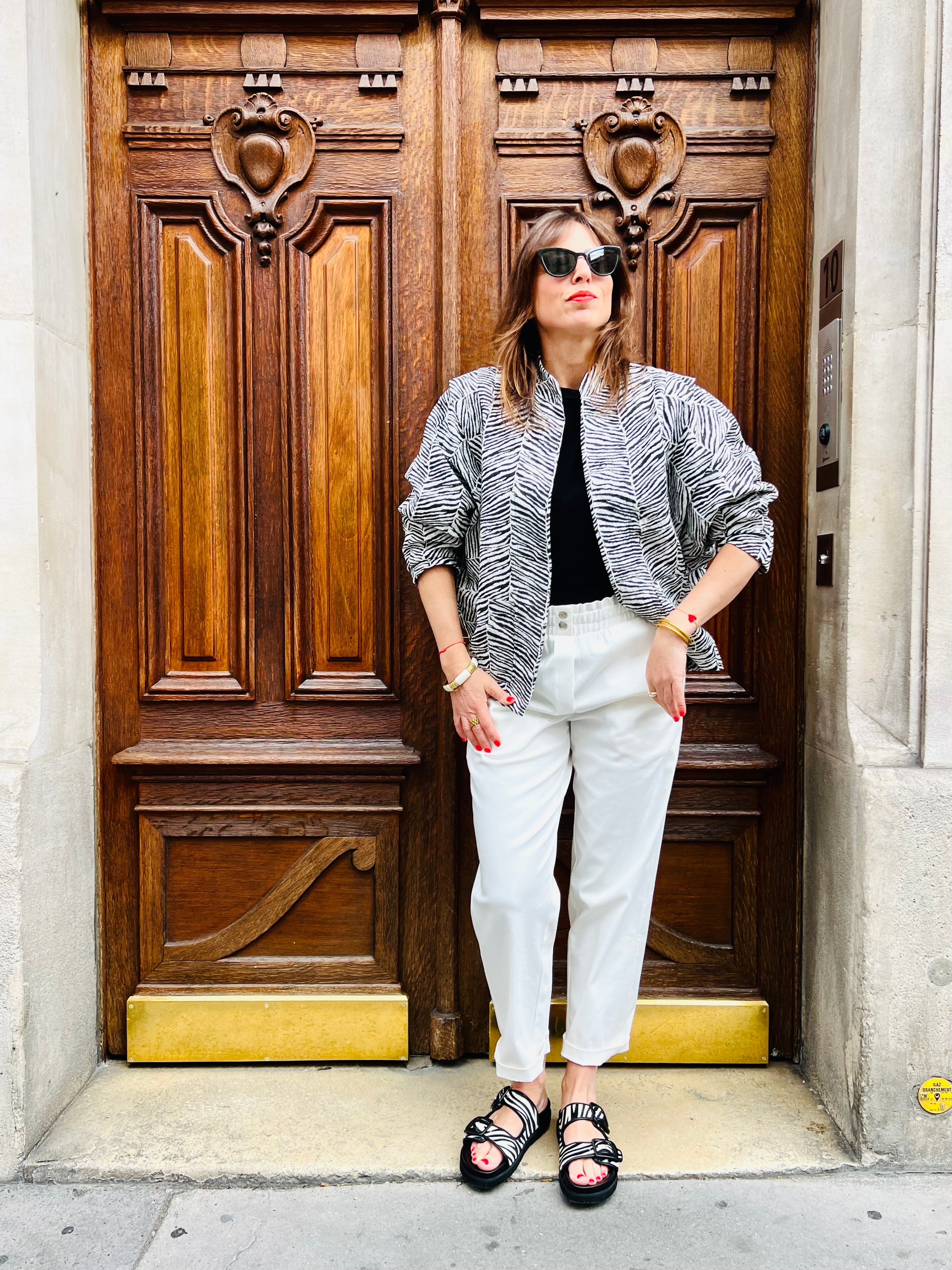 PANTRUCHE Vestes Veste ZOÉ zébrée jacquard coton