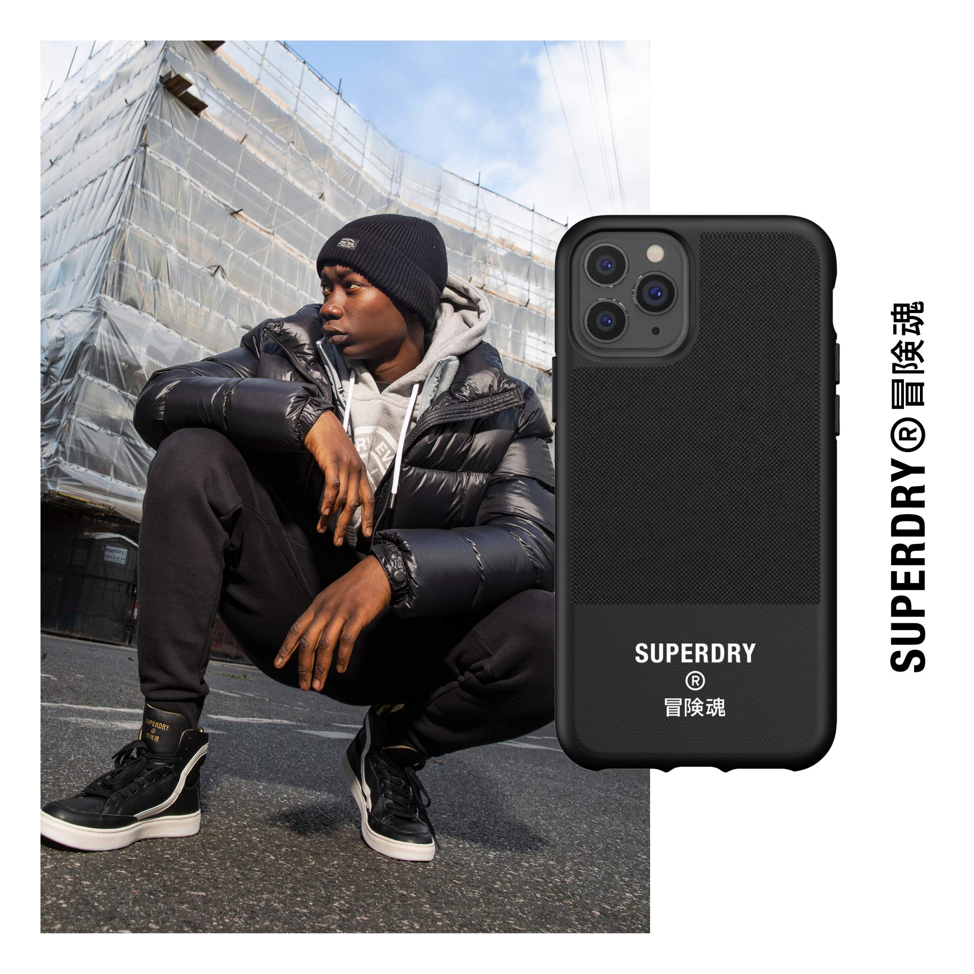 Superdry Coques de Protection iPhone XS Max coque toile noire