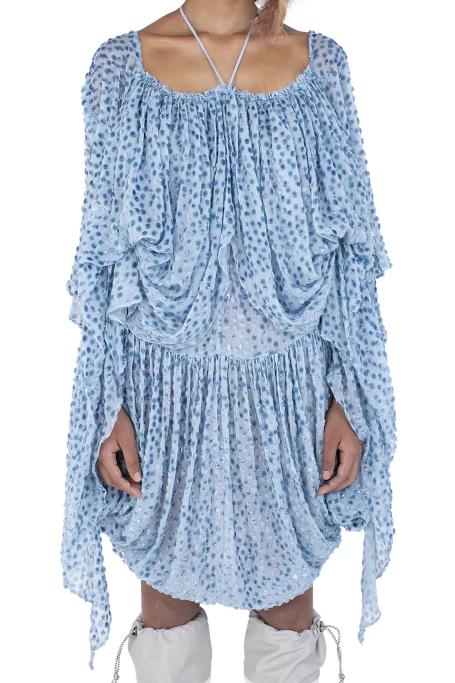 Kiko Kostadinov Dresses KESTREL Dress robe Powder Blue, viscose et soie