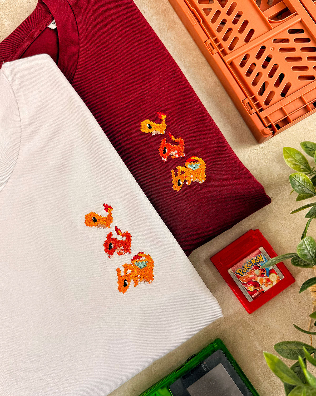 Juste Un T-shirt T-shirts Brodés Salamèche t-shirt brodé blanc coton bio
