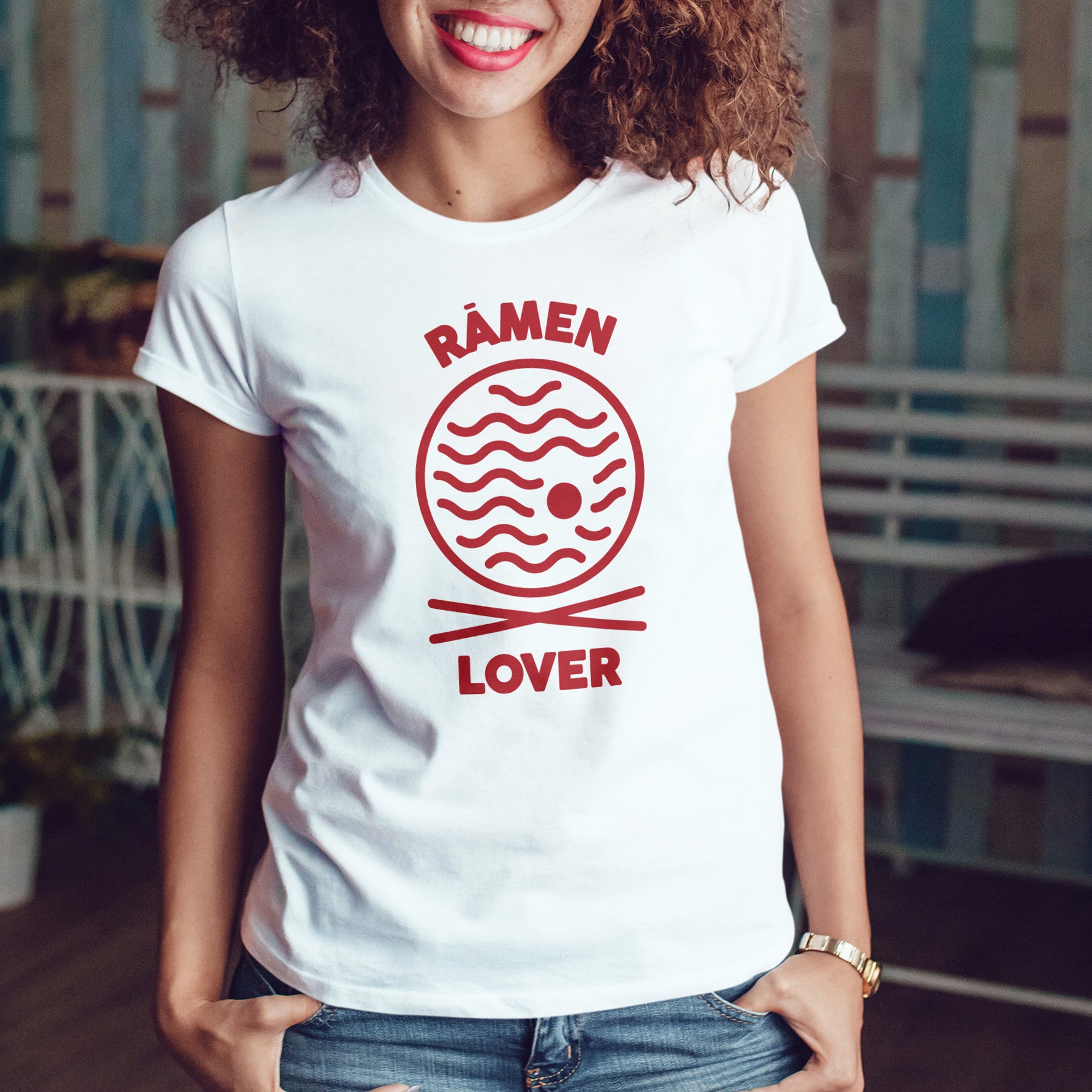 Juste Un T-shirt T-shirts Imprimés Ramen Lover t-shirt femme blanc