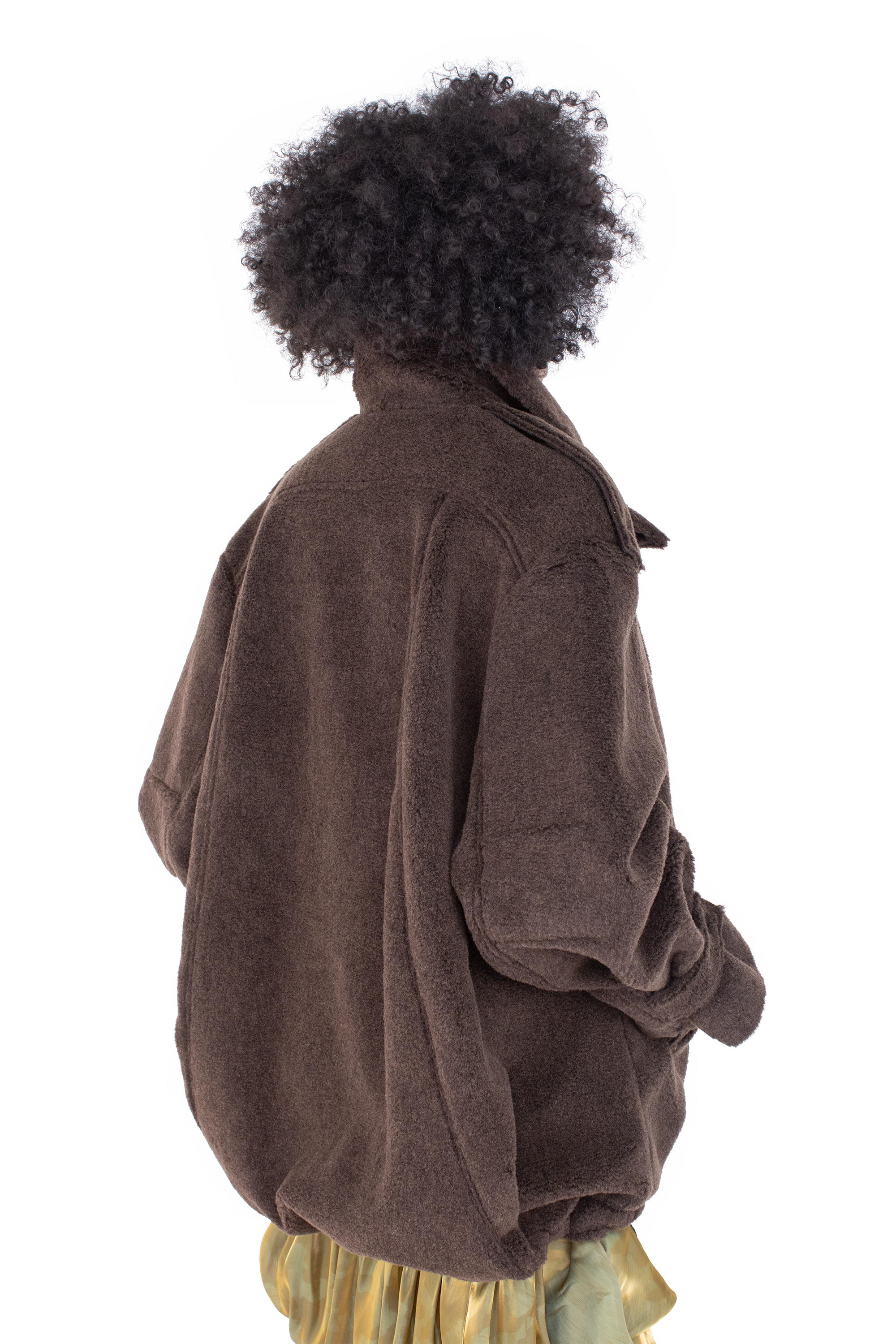 Kiko Kostadinov Outerwear WREN Pleated Coat manteau taupe oversize en laine