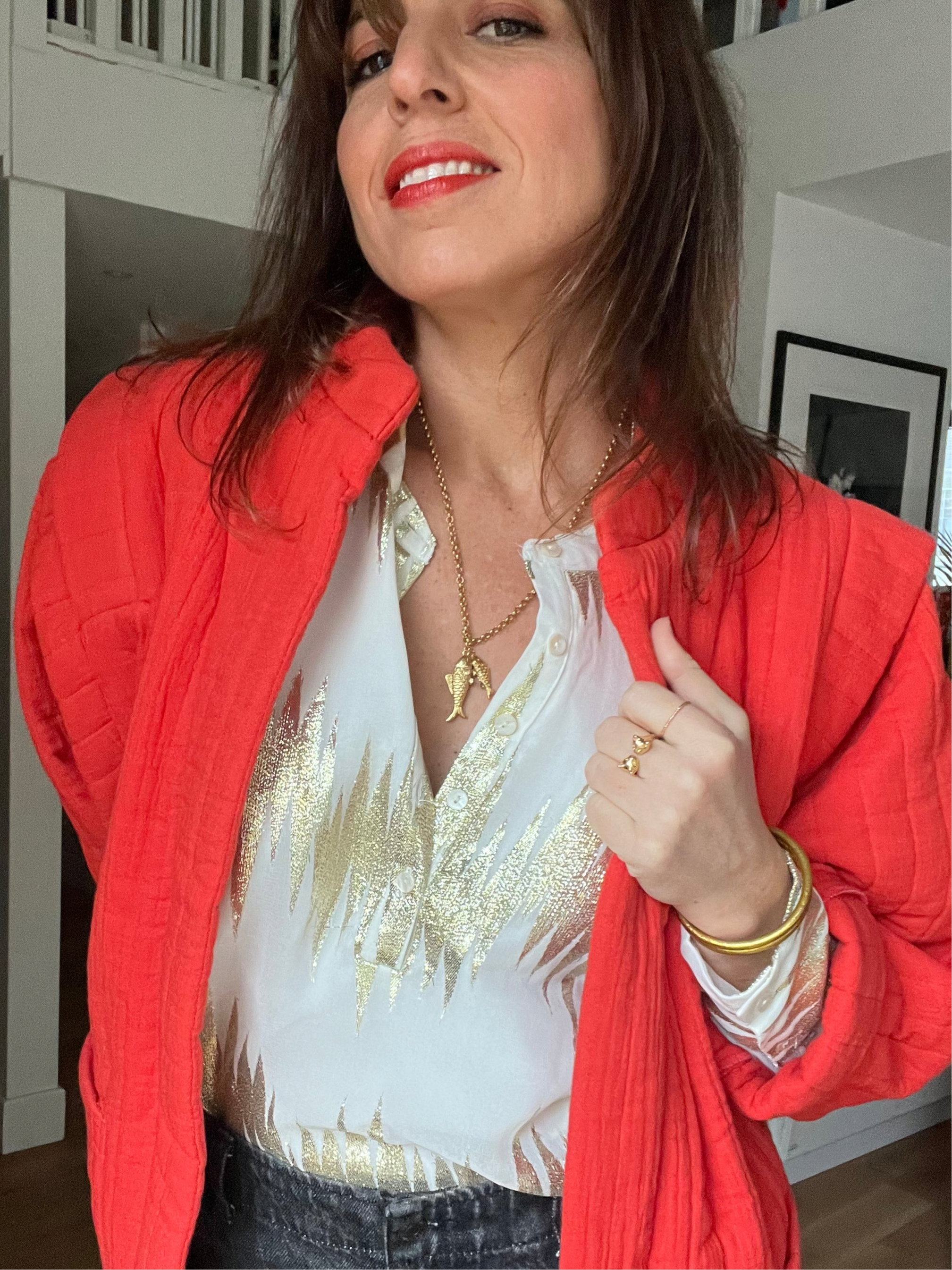 PANTRUCHE Chemises Blouse COLETTE Wahou blanche en lurex