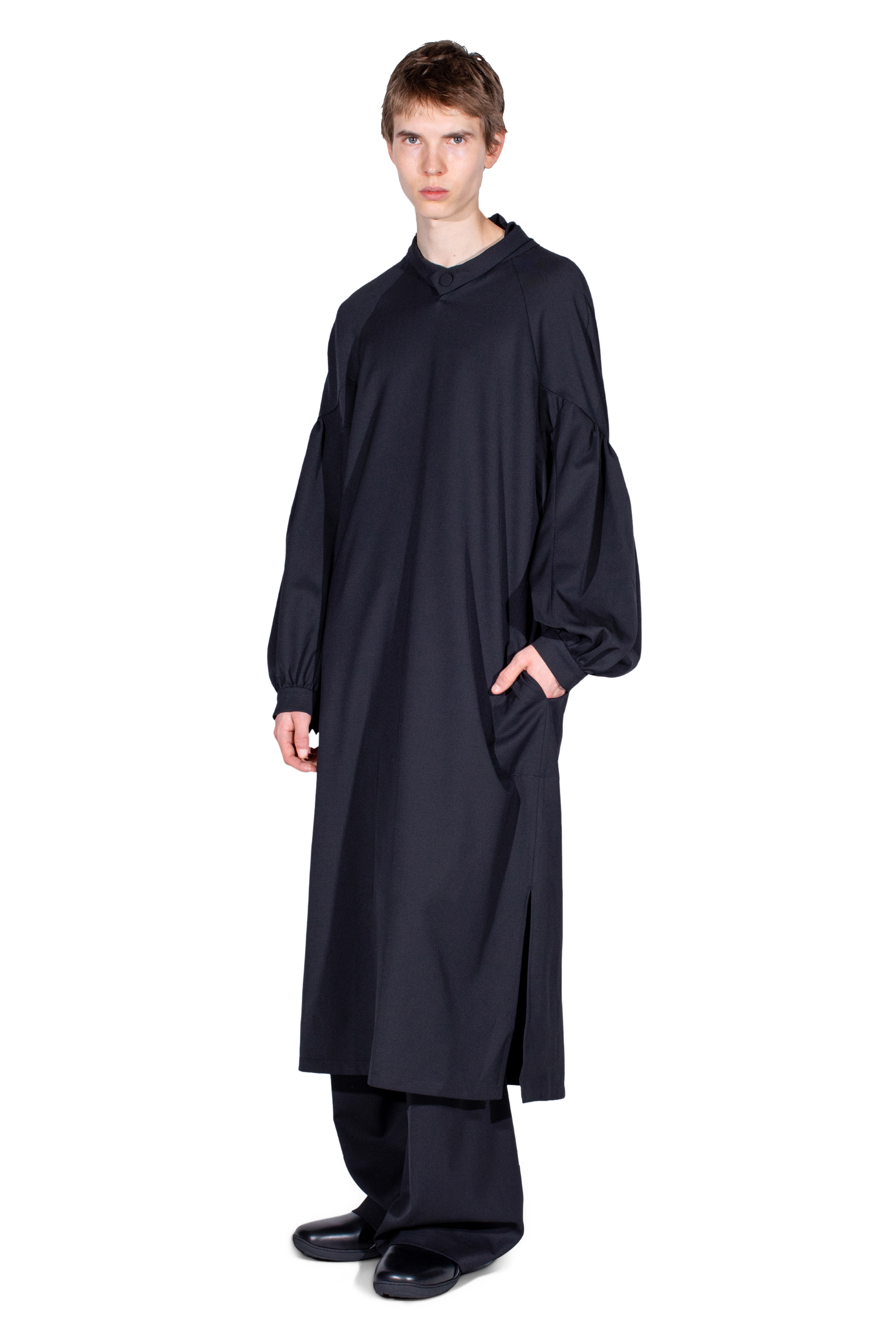Kiko Kostadinov Shirts EVERS Long Shirt chemise Crow Black laine légère