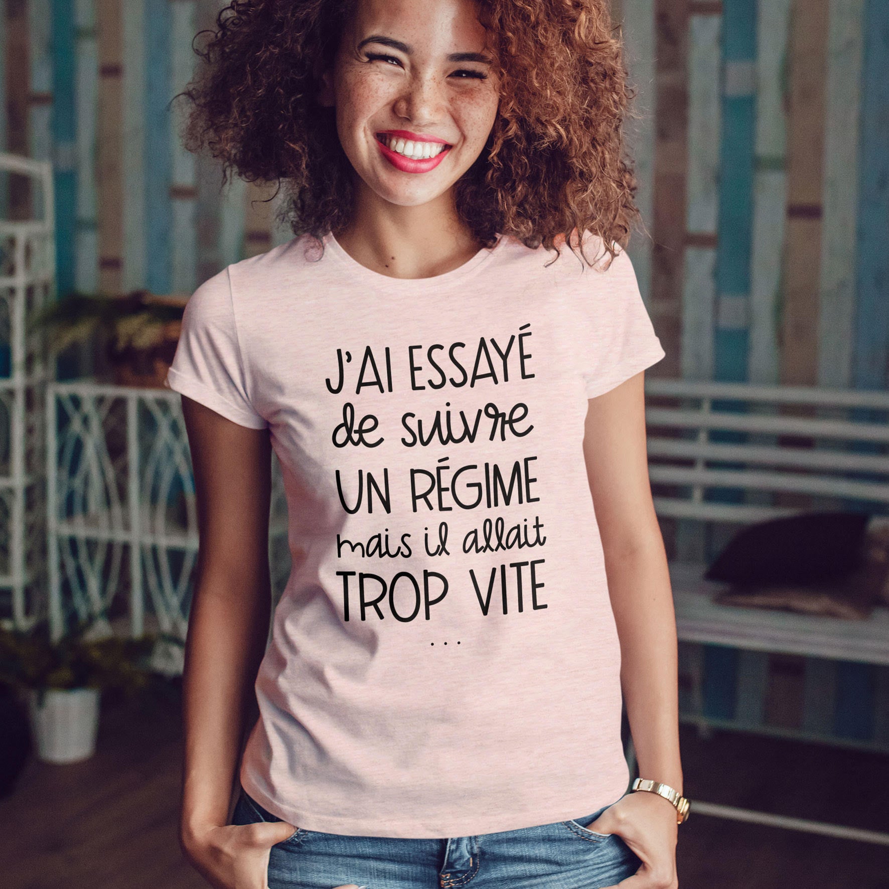 Juste Un T-shirt T-shirts Imprimés J'ai essayé de suivre un régime t-shirt imprimé femme