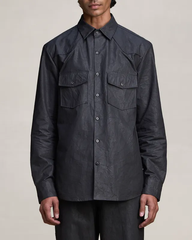 COUNTRYMADE Shirts CRINKLE COATED SHIRT chemise coton enduit froissée