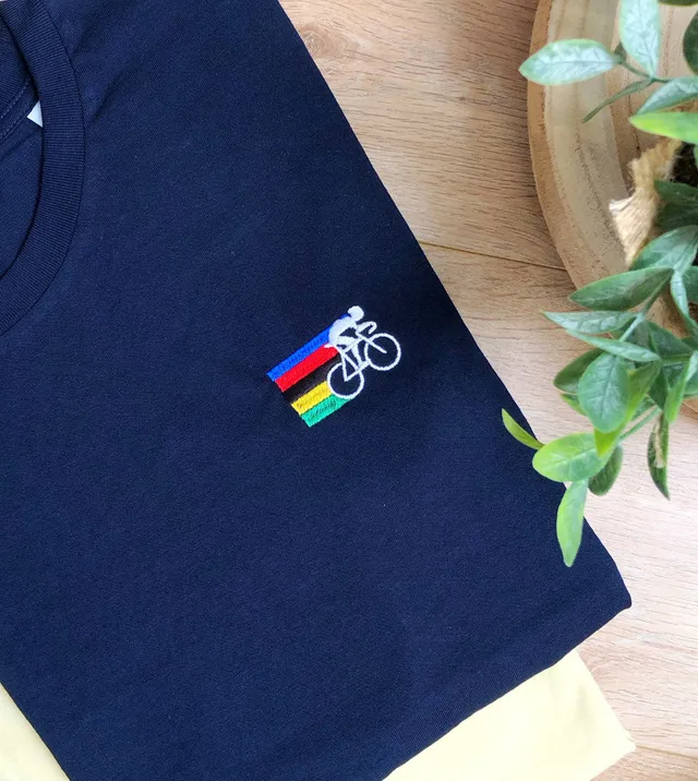 Juste Un T-shirt T-shirts Brodés Cycliste t-shirt brodé blanc vélo