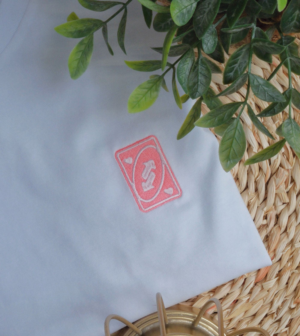 Juste Un T-shirt Uno Love t-shirt brodé blanc amour