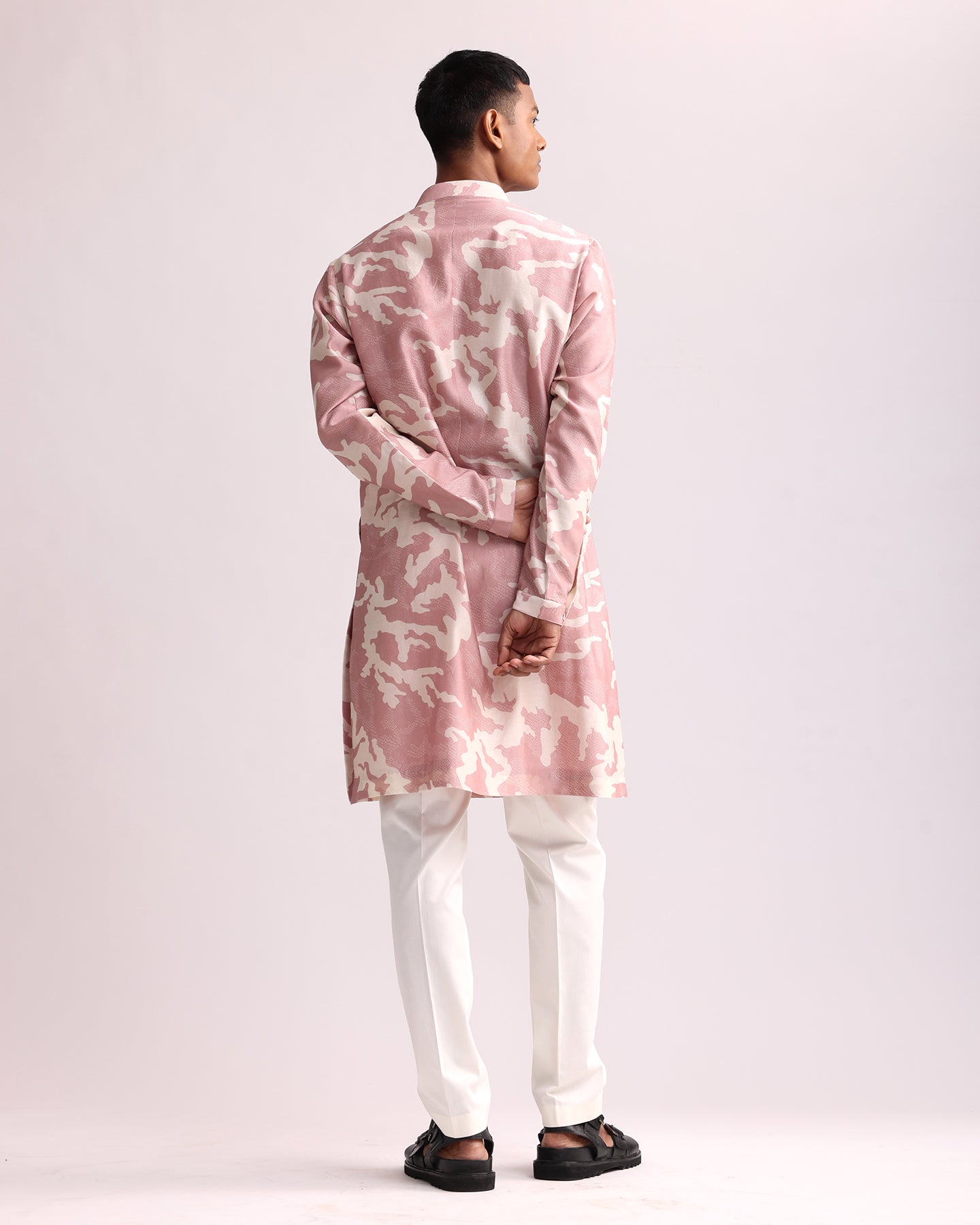 COUNTRYMADE Kurtas Camouflage Shadow Print Kurta kurta rose soie Chanderi
