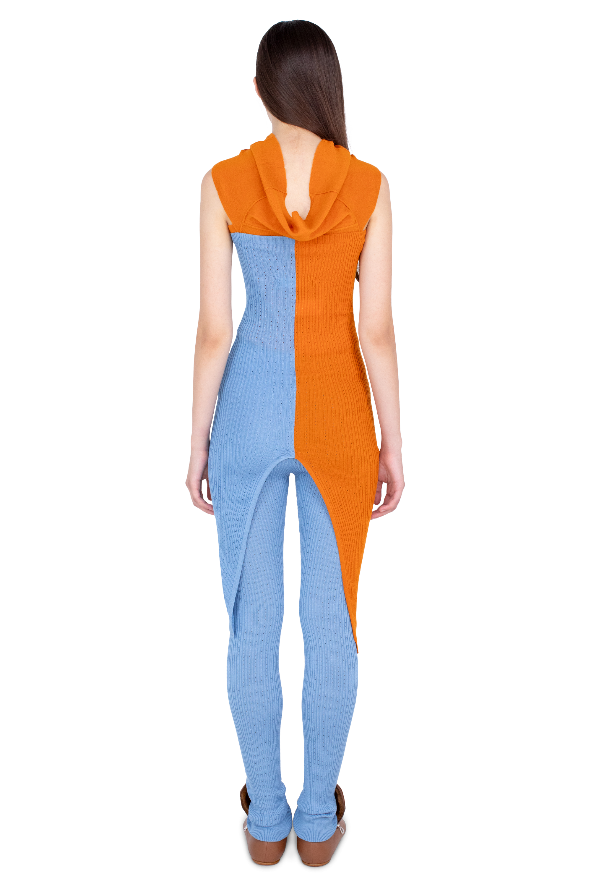 Kiko Kostadinov Accessories GREBE Scarf écharpe Persimmon Orange Blue Lake multi-usage