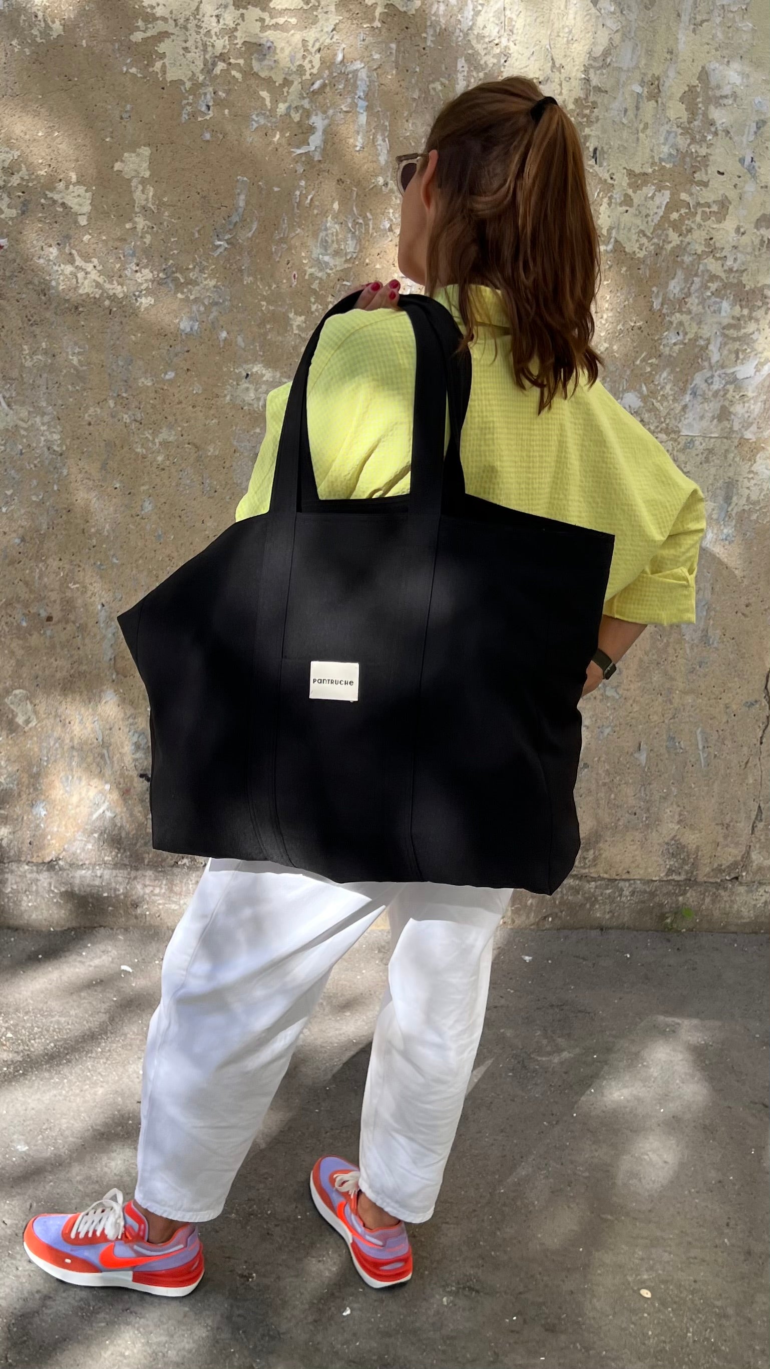 PANTRUCHE Sacs Cabas OTIS noir grand cabas doublé
