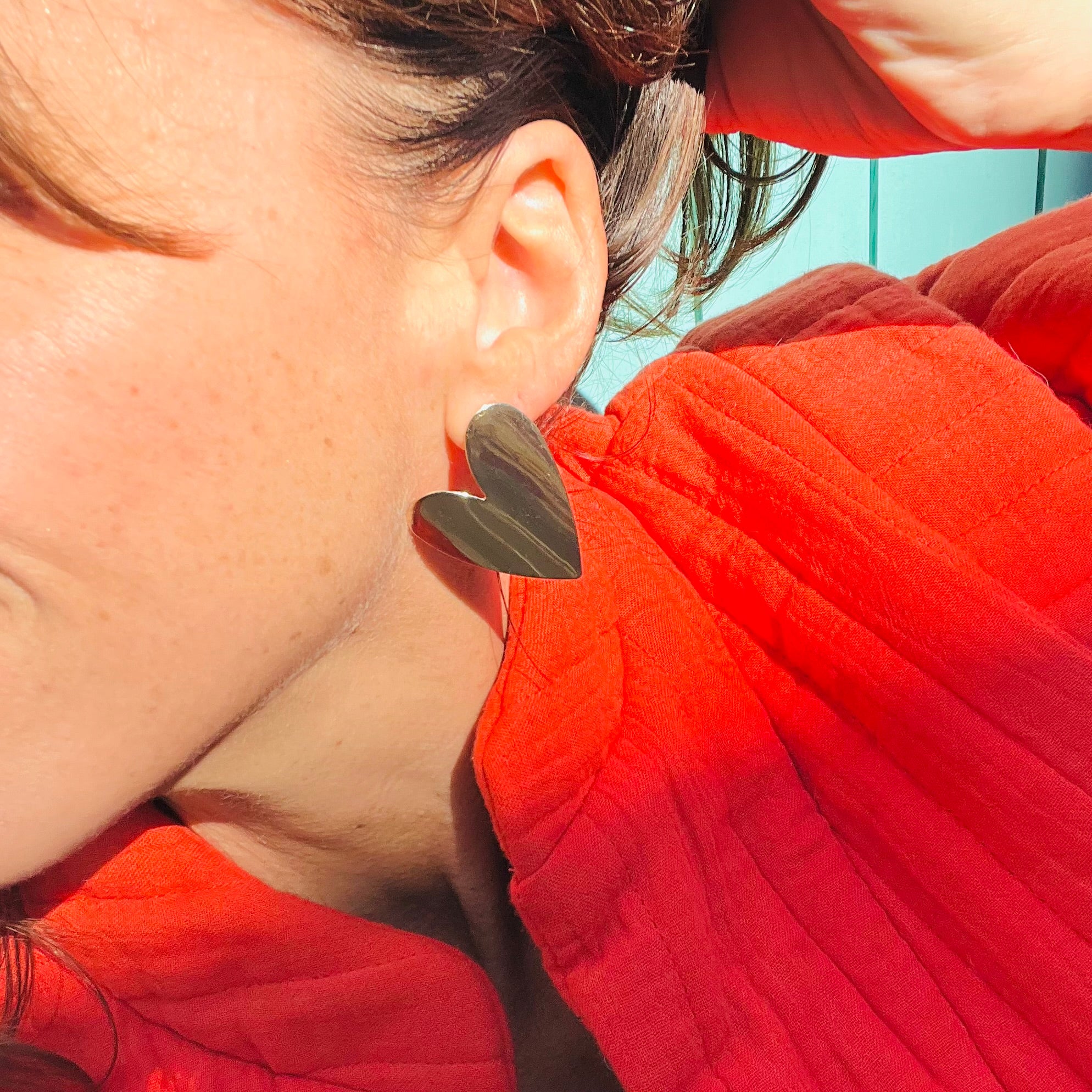 PANTRUCHE Boucles d'oreilles CŒUR boucles dorées en acier inoxydable