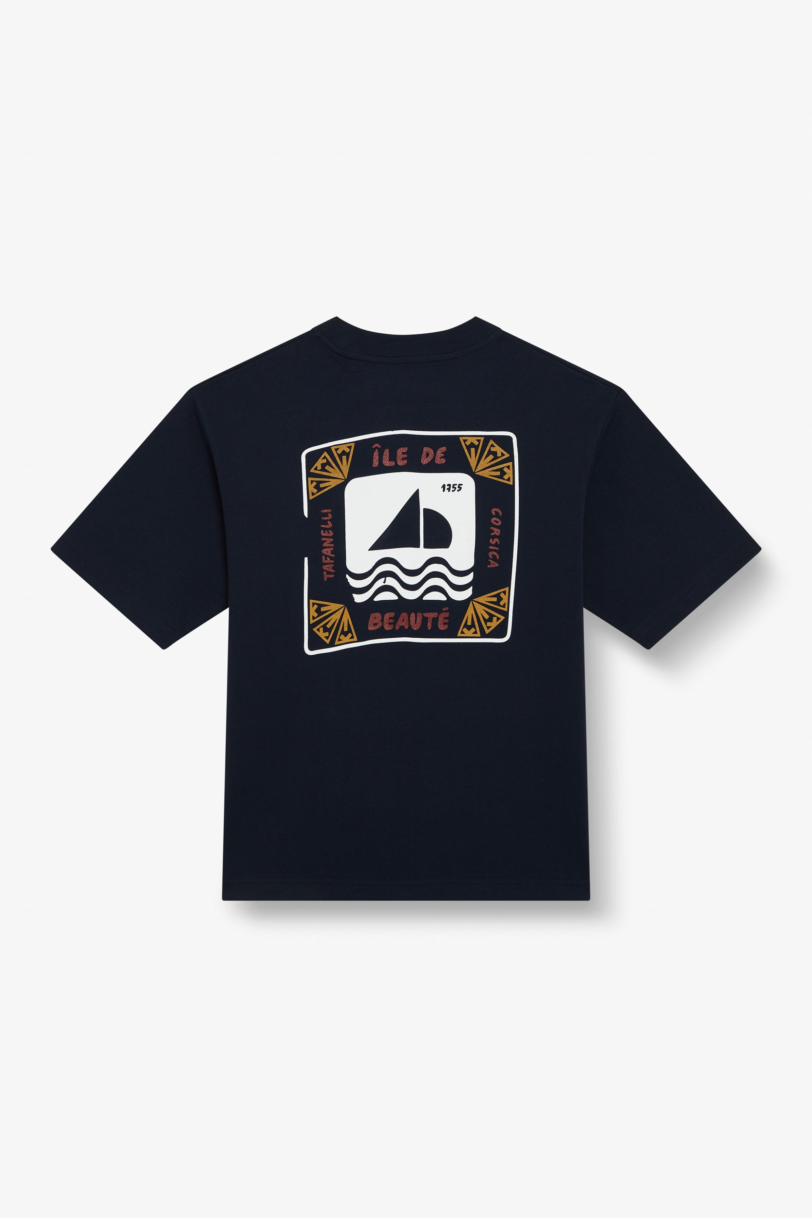 TAFANELLI T-Shirts L'ÎLE DE BEAUTÉ t-shirt bleu marine 280 g coton
