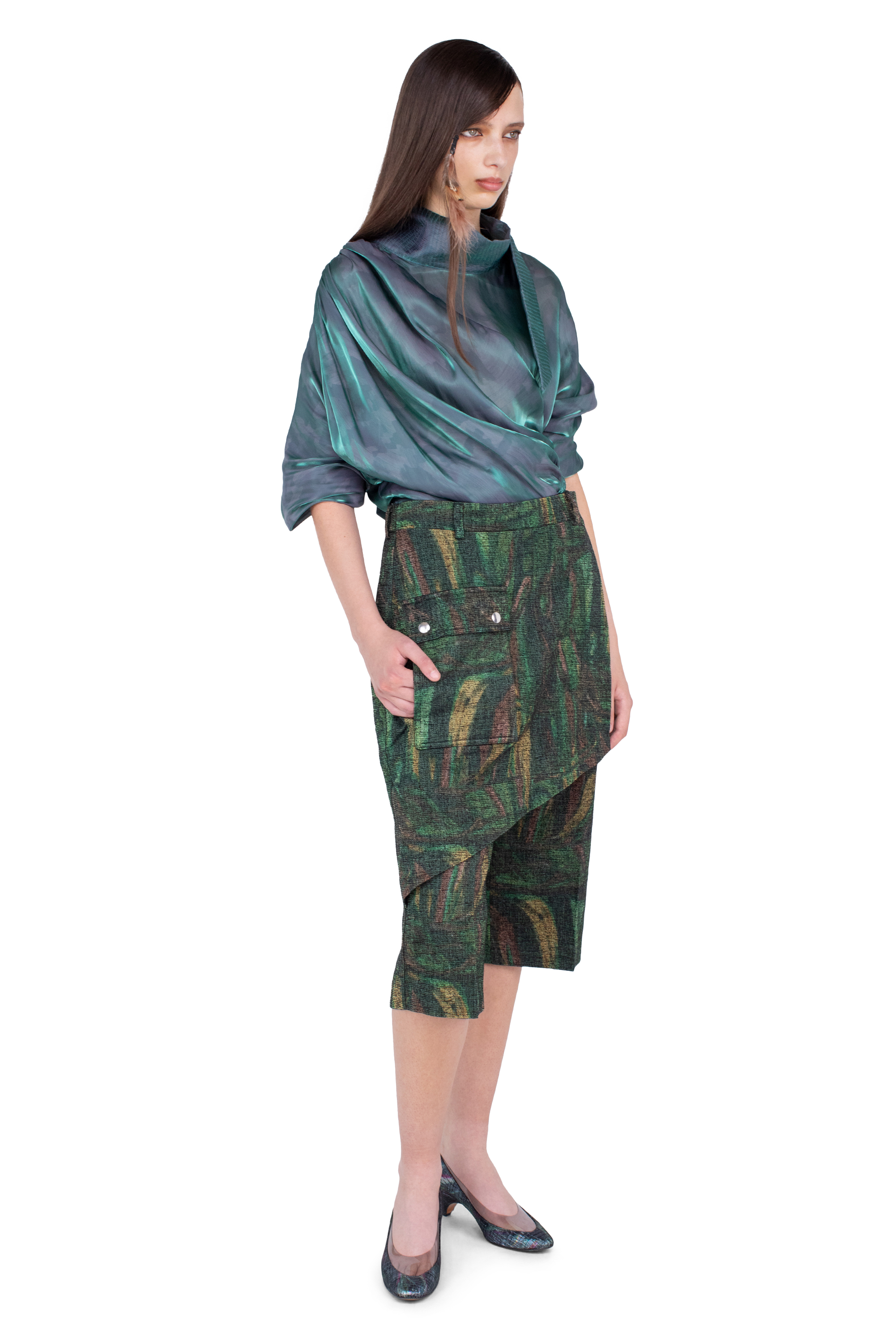 Kiko Kostadinov Bottoms LINNET Wrap Culottes jupe-culotte Forest Print