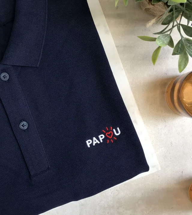 Juste Un T-shirt Polos Papou polo brodé cadeau papa