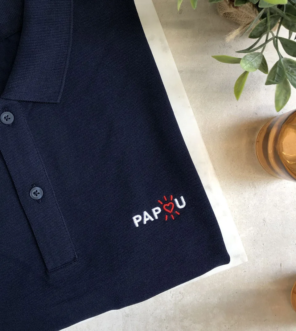 Juste Un T-shirt Polos Papou polo brodé cadeau papa