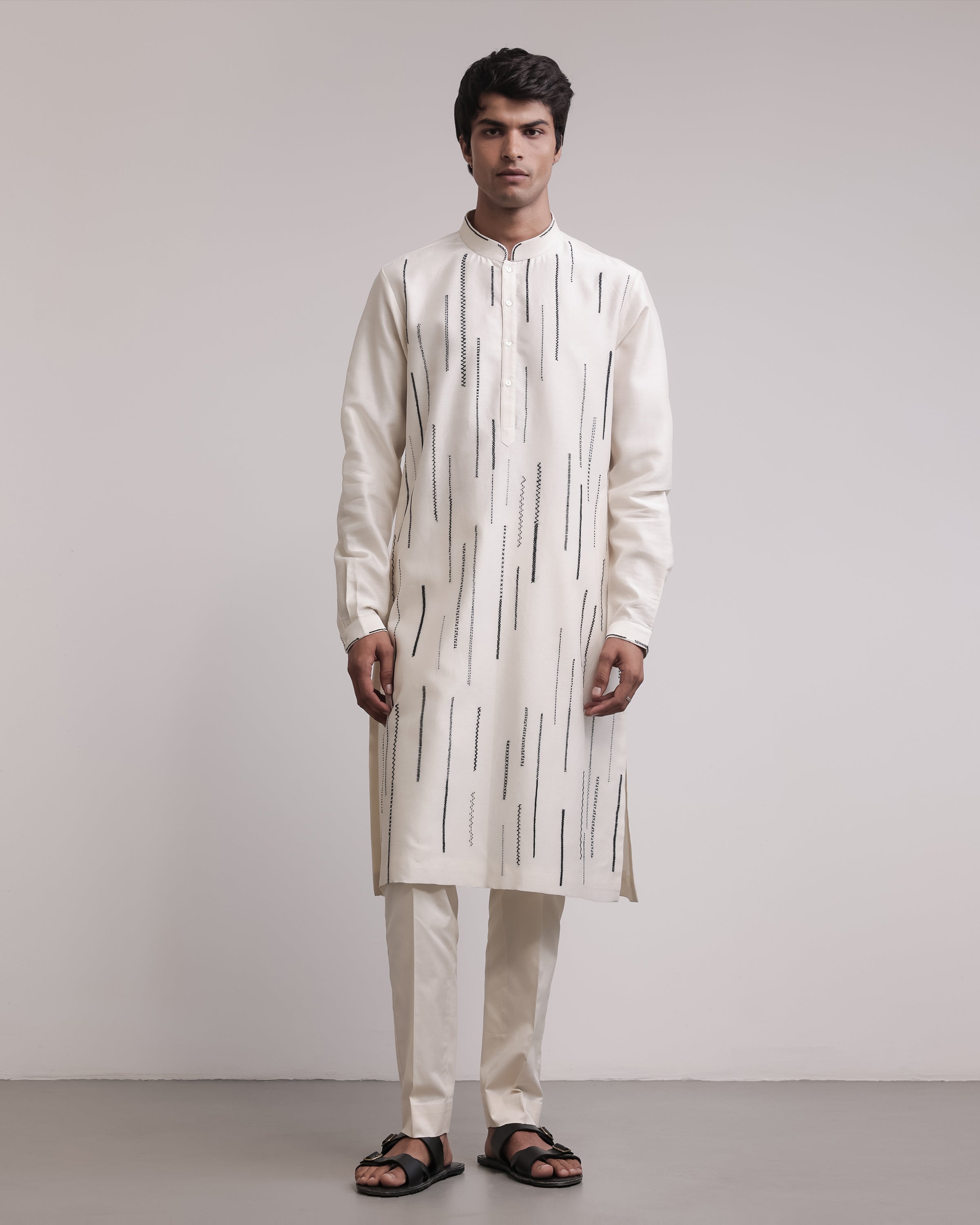 COUNTRYMADE Kurtas Residual Stitches Linear Kurta Set ensemble brodé