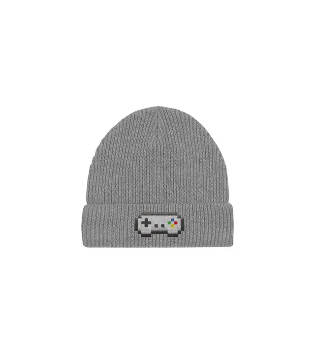 Juste Un T-shirt Bonnets Manette bonnet gris chiné brodé