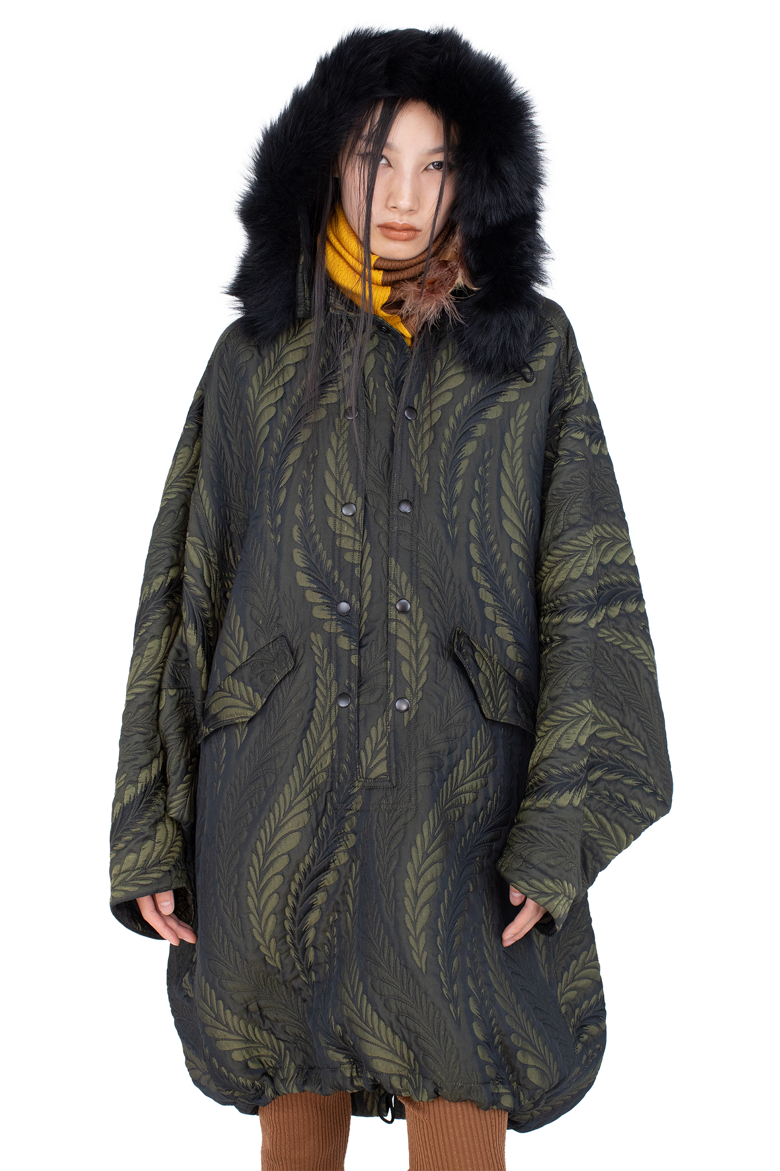 Kiko Kostadinov Outerwear BITTERN Hooded Poncho poncho Foliage Green à capuche