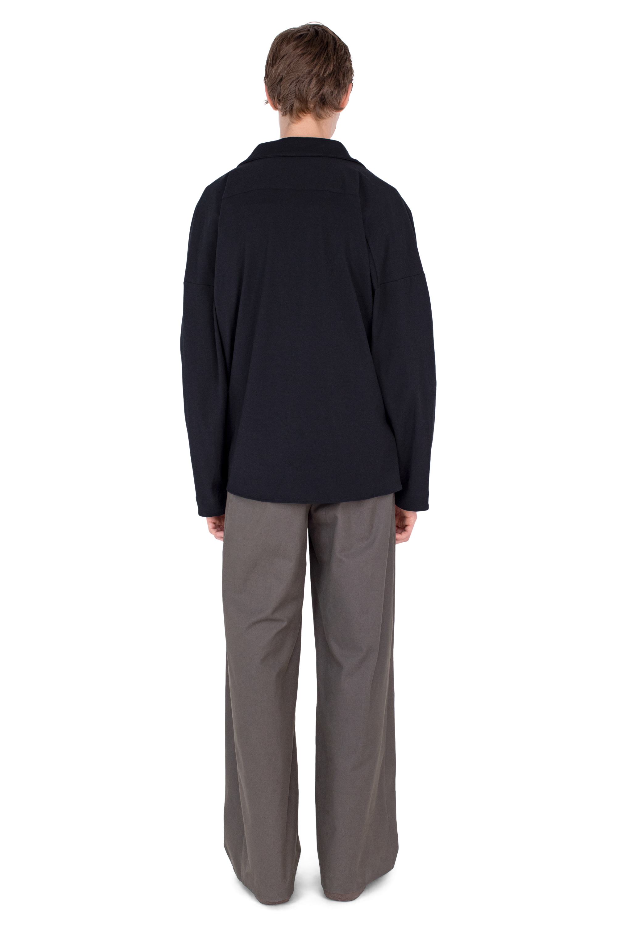 Kiko Kostadinov Shirts ISKAR Drape Shirt chemise noire en jersey