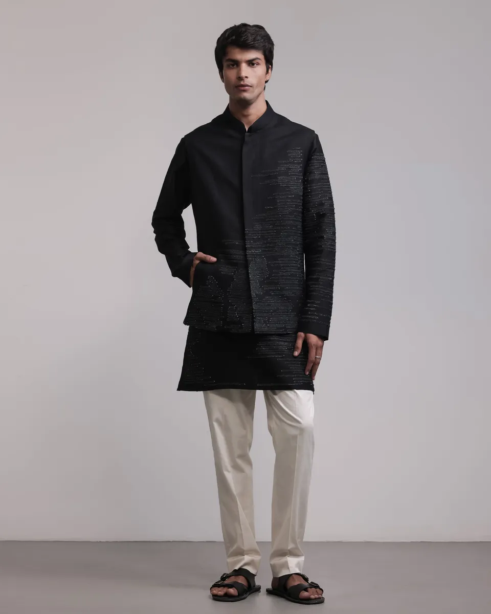 COUNTRYMADE Nehru Jackets Frayed Memories Bundi Set ensemble bundi brodé