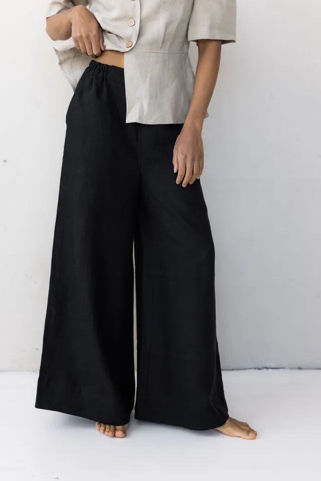 Laumė linen Linen Bottoms Hazel pantalon en lin blanc crème