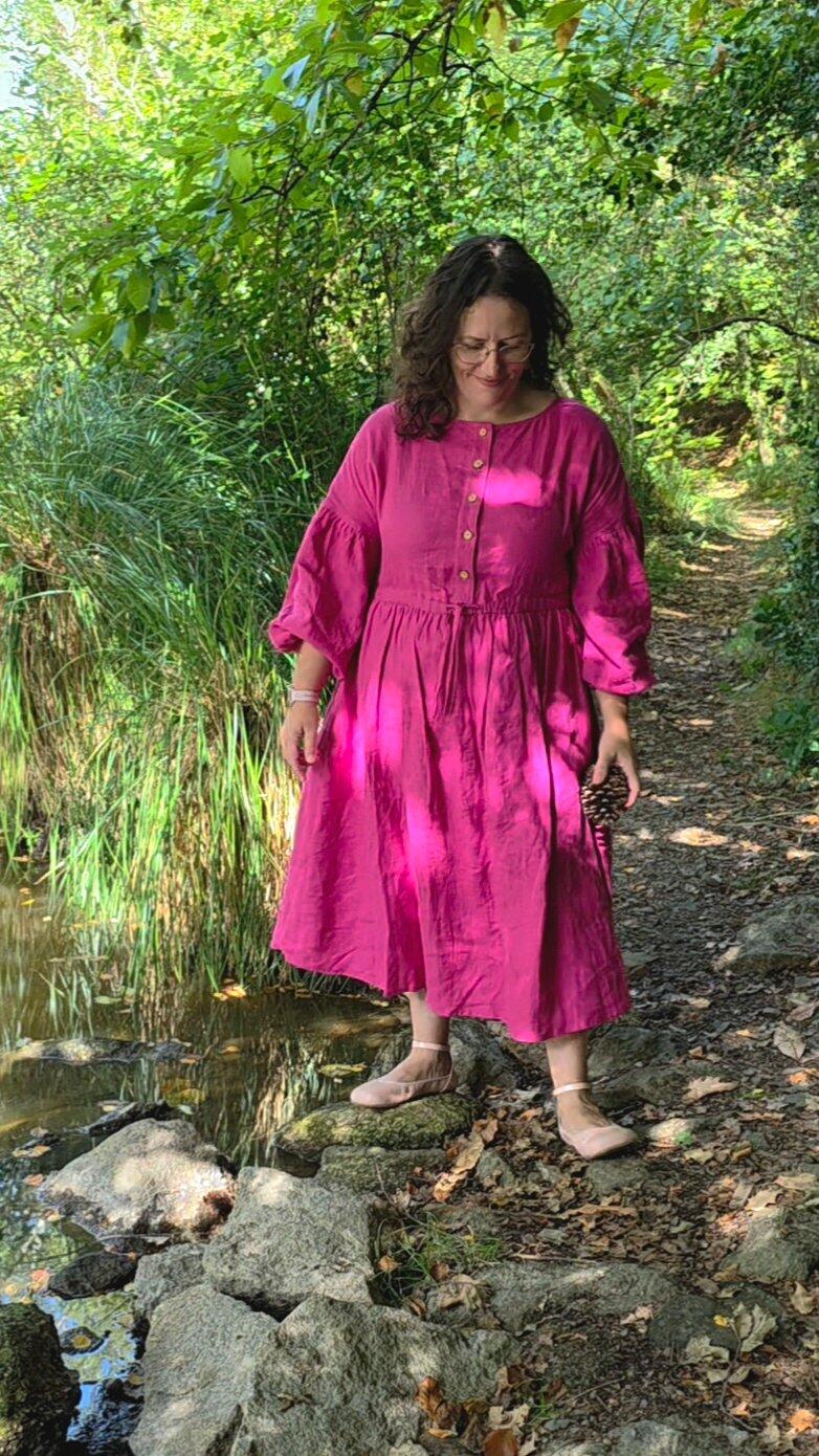 Laumė linen Linen Dresses Rugilė robe en lin à carreaux