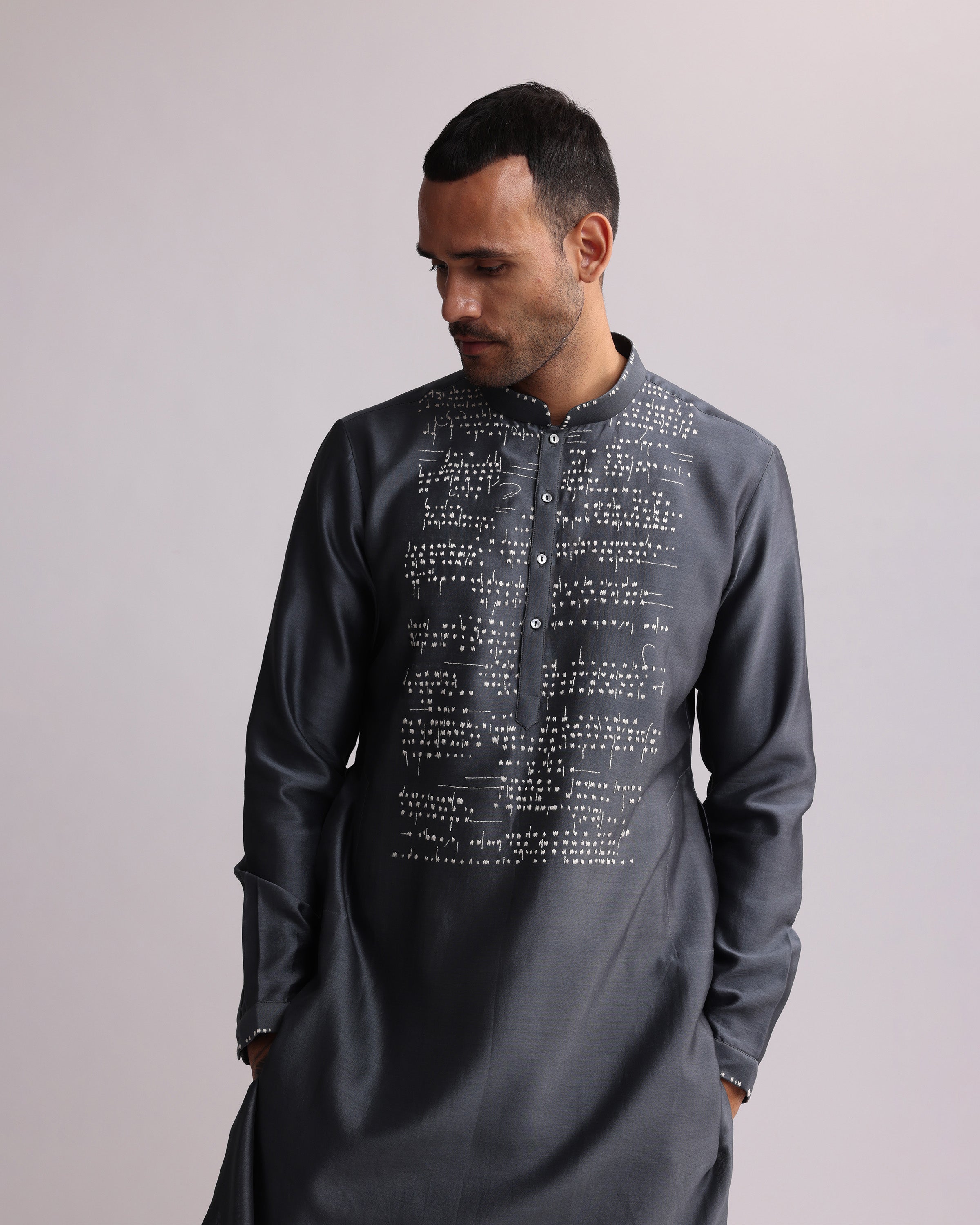 COUNTRYMADE Kurtas ASEMIC YOKE KURTA SET ensemble kurta S brodé